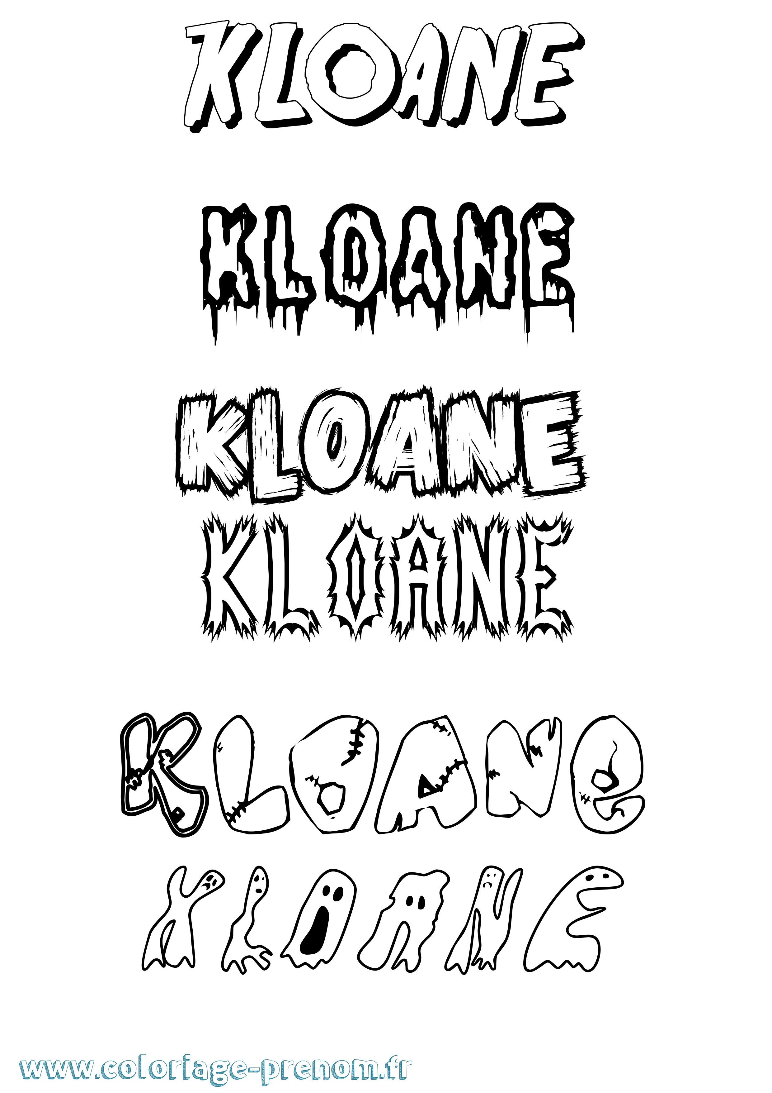 Coloriage Kloane Frisson Coloriage prénom Kloane Frisson