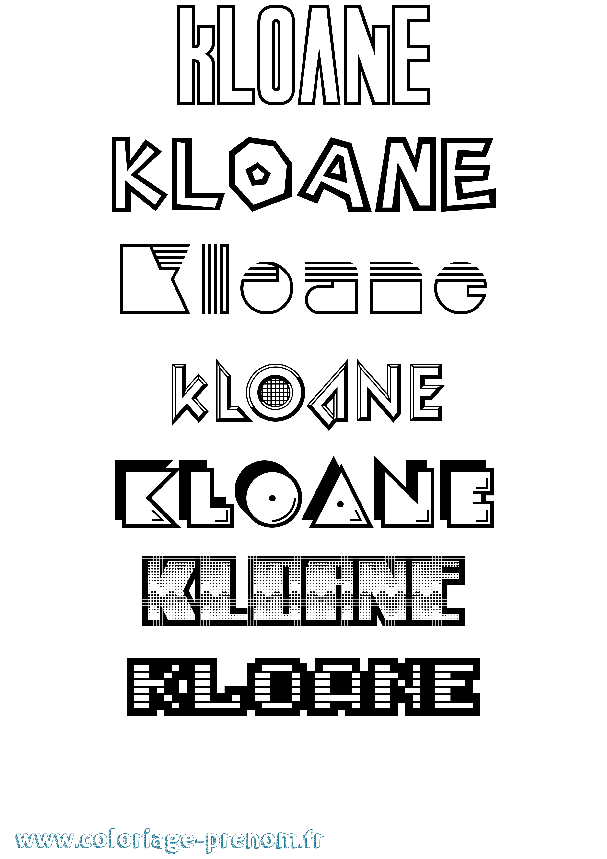 Coloriage Kloane Jeux Vidéos Coloriage prénom Kloane Jeux Vidéos