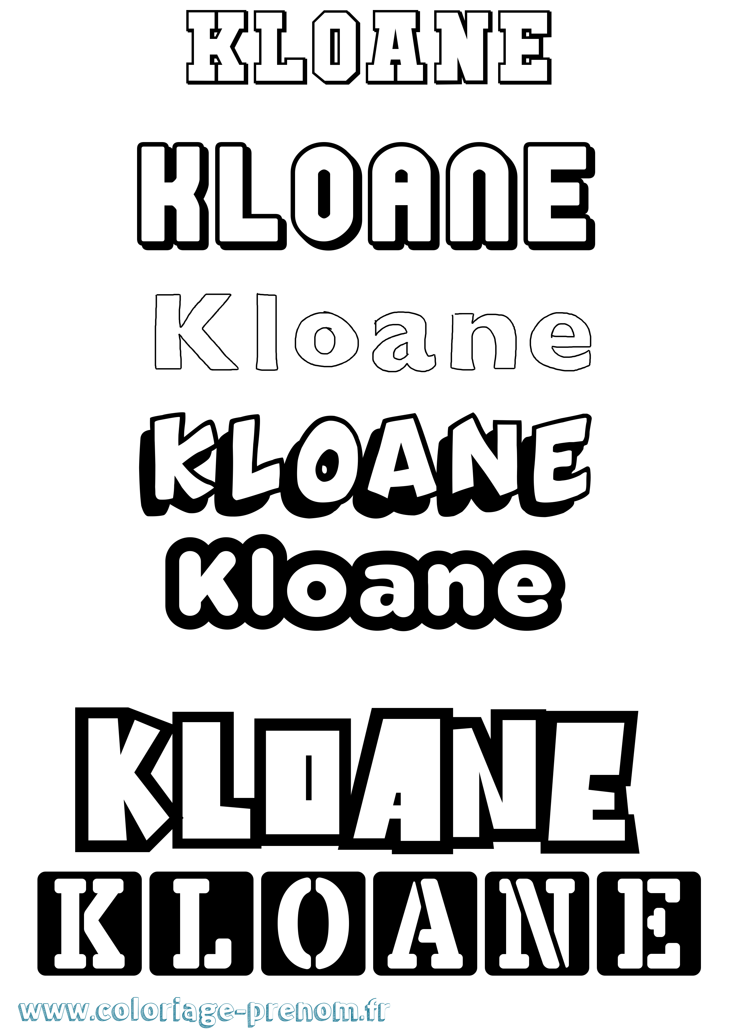 Coloriage Kloane Simple Coloriage prénom Kloane Simple