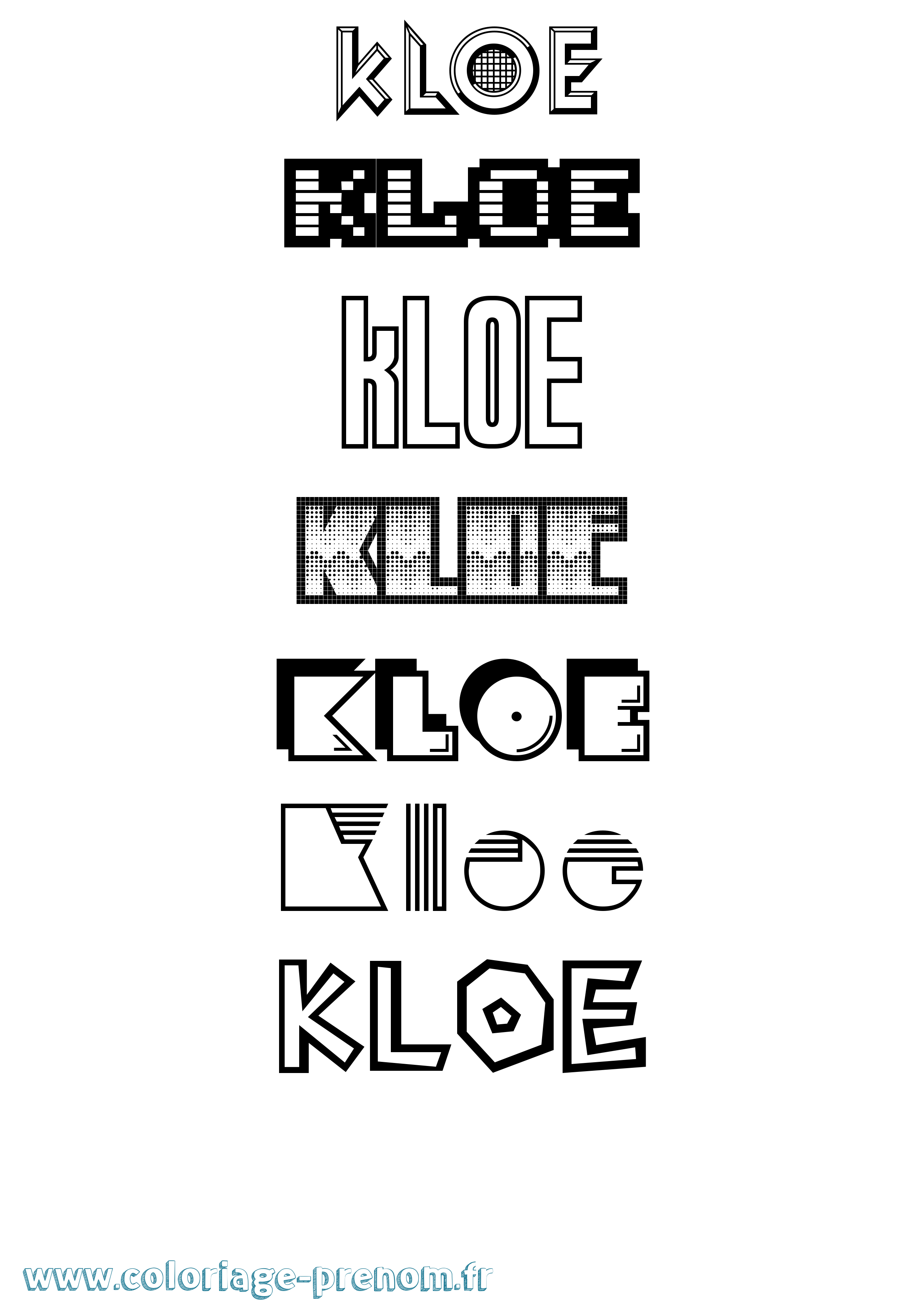 Coloriage Kloe Jeux Vidéos Coloriage prénom Kloe Jeux Vidéos