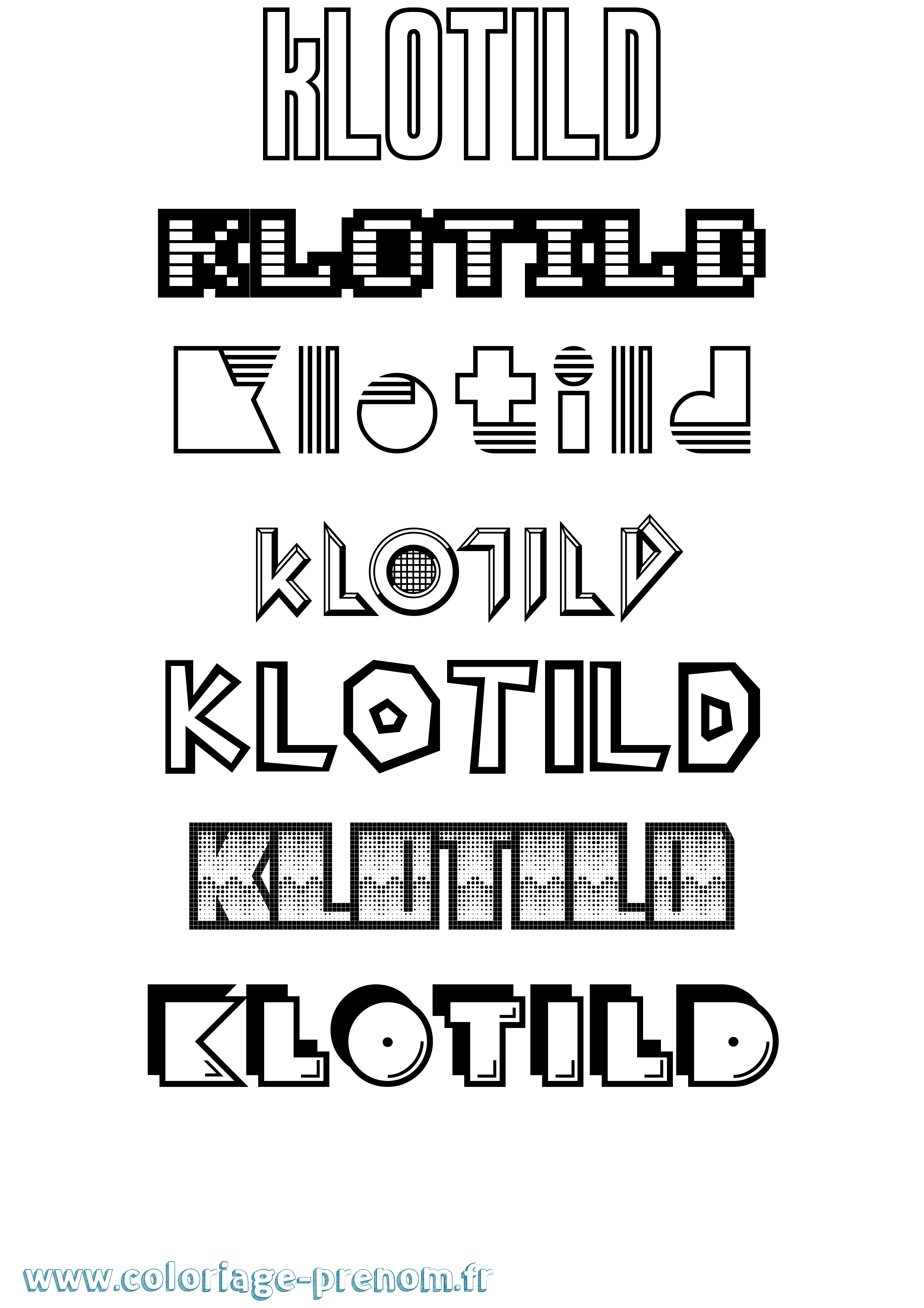Coloriage Klotild Jeux Vidéos Coloriage prénom Klotild Jeux Vidéos