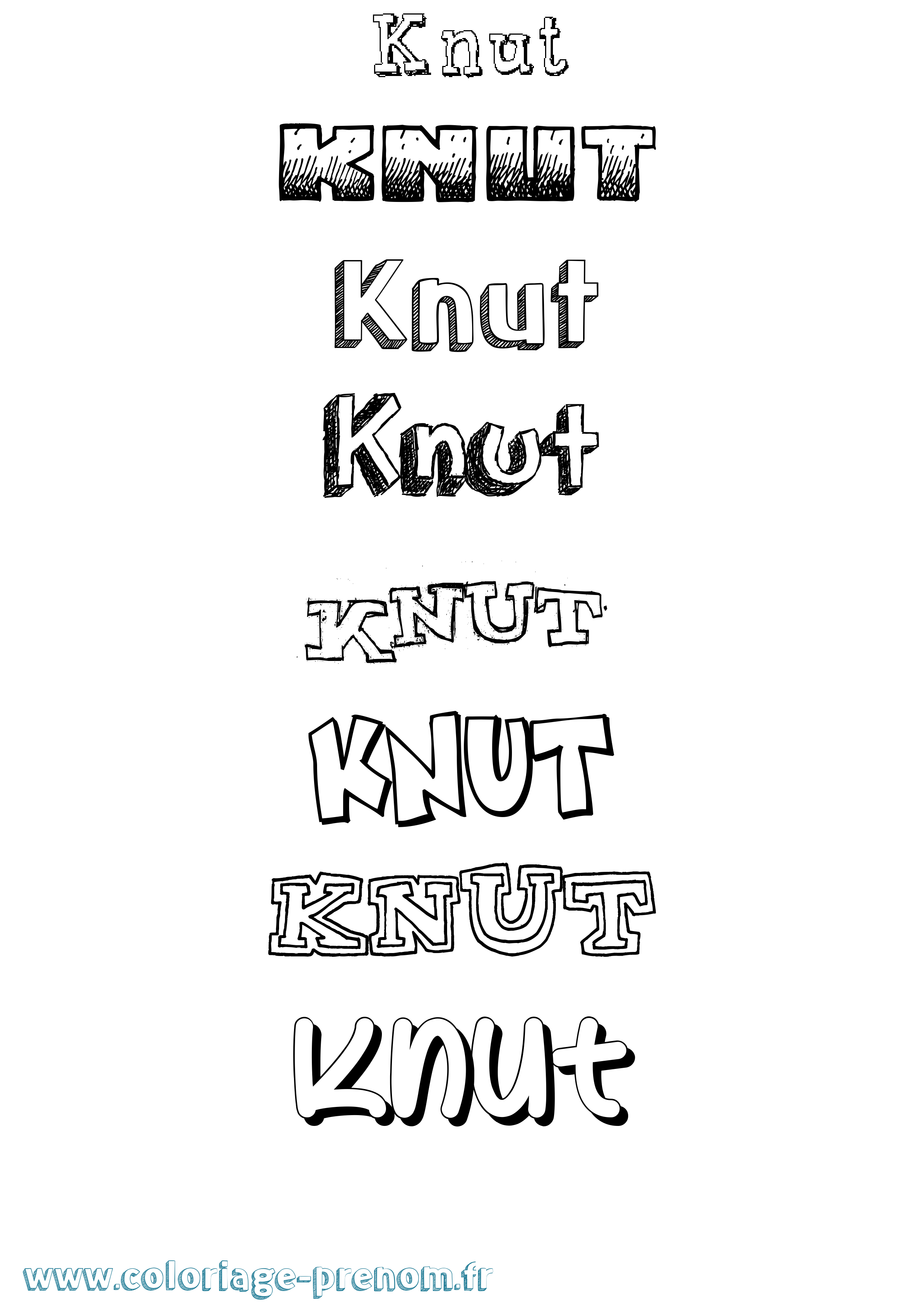 Coloriage Knut Dessiné Coloriage prénom Knut Dessiné