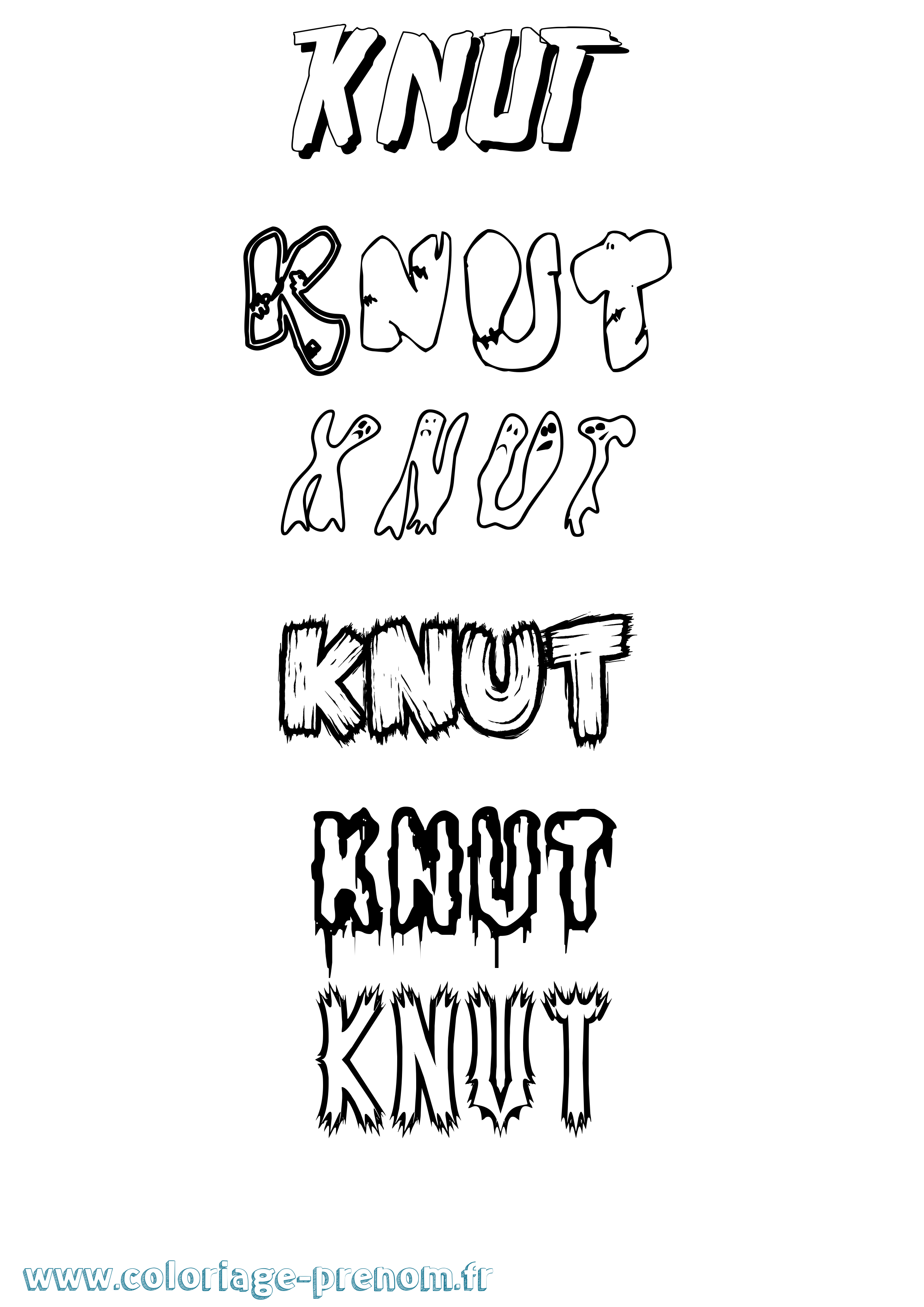 Coloriage Knut Frisson Coloriage prénom Knut Frisson