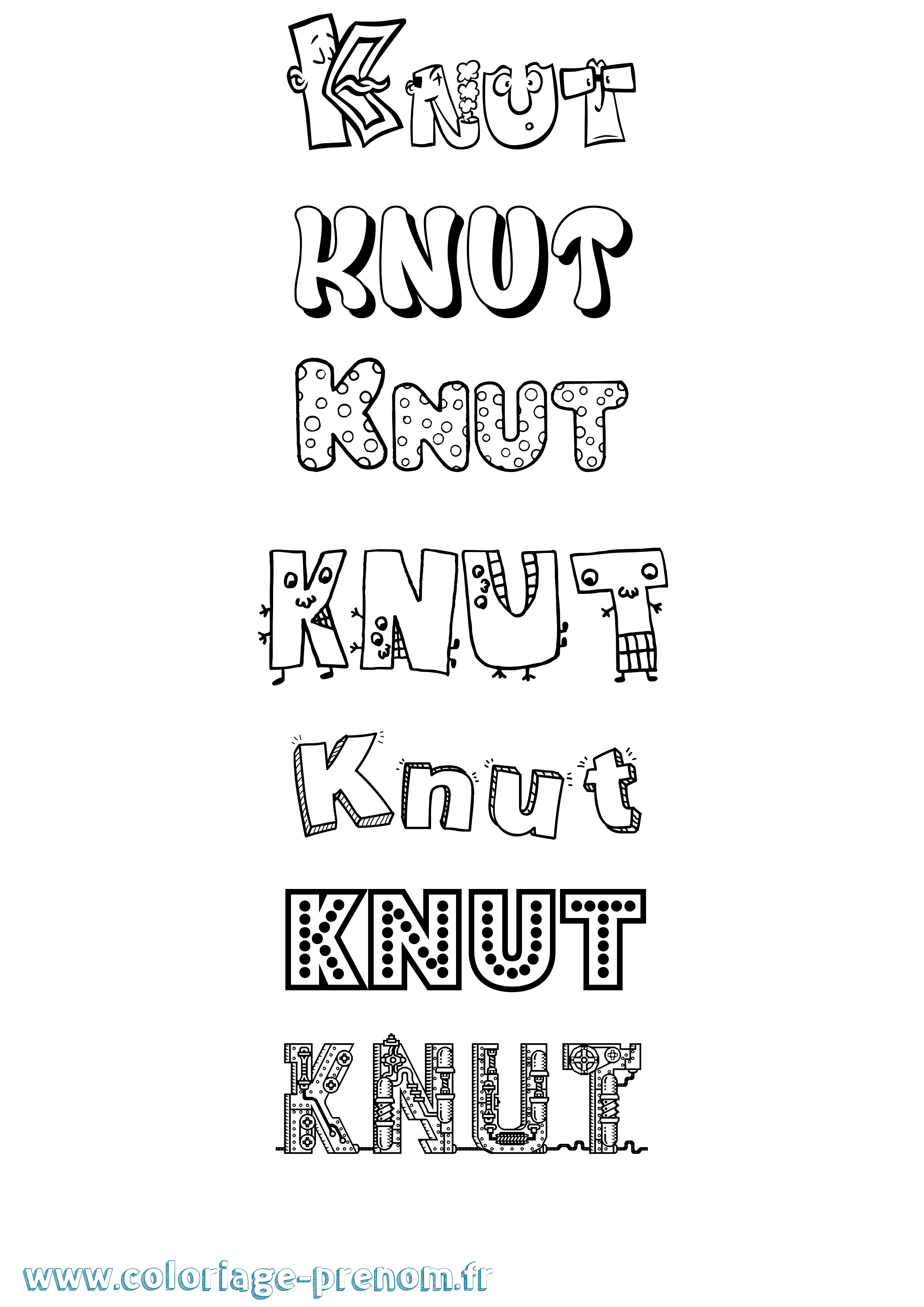 Coloriage Knut Fun Coloriage prénom Knut Fun