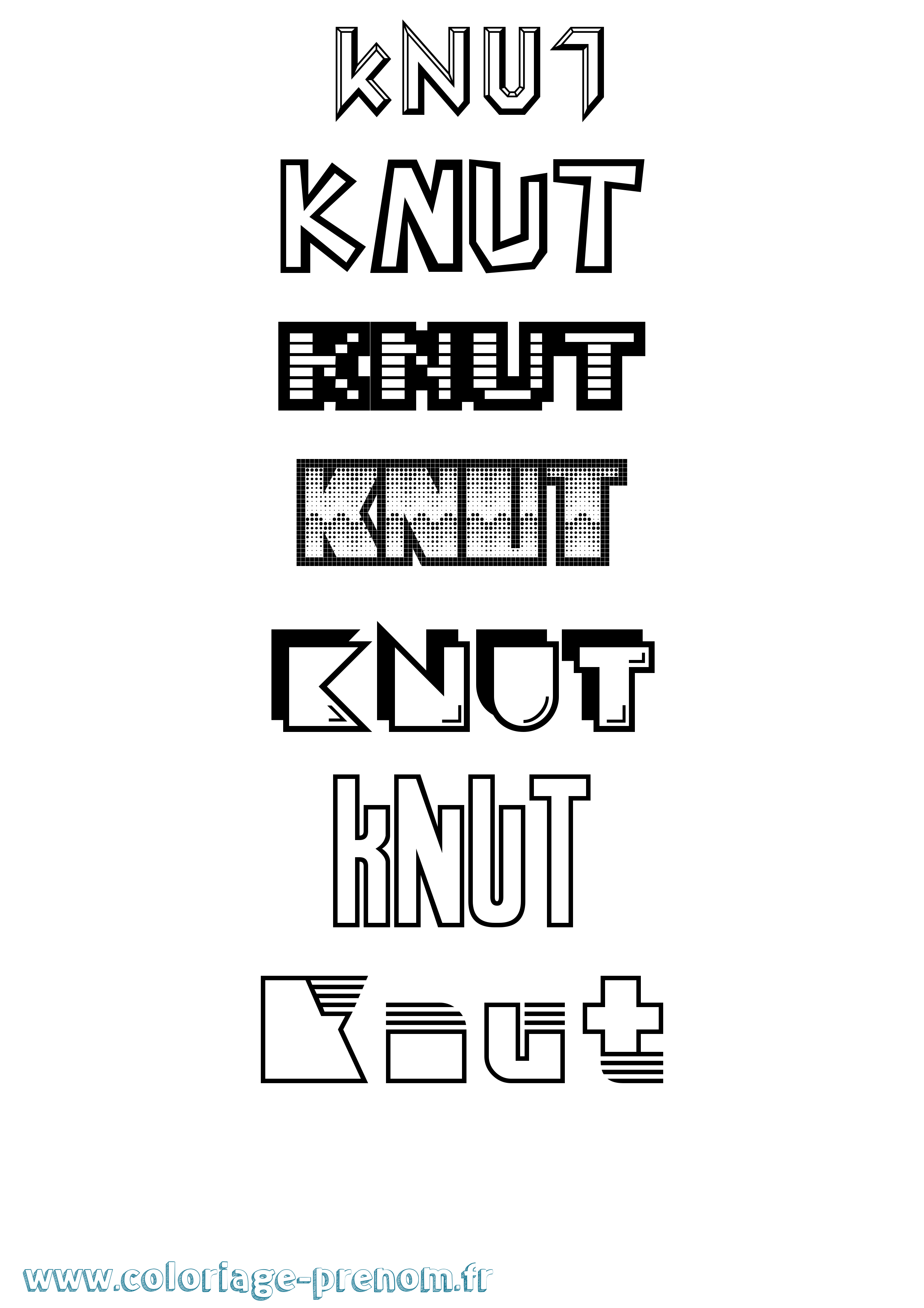 Coloriage Knut Jeux Vidéos Coloriage prénom Knut Jeux Vidéos