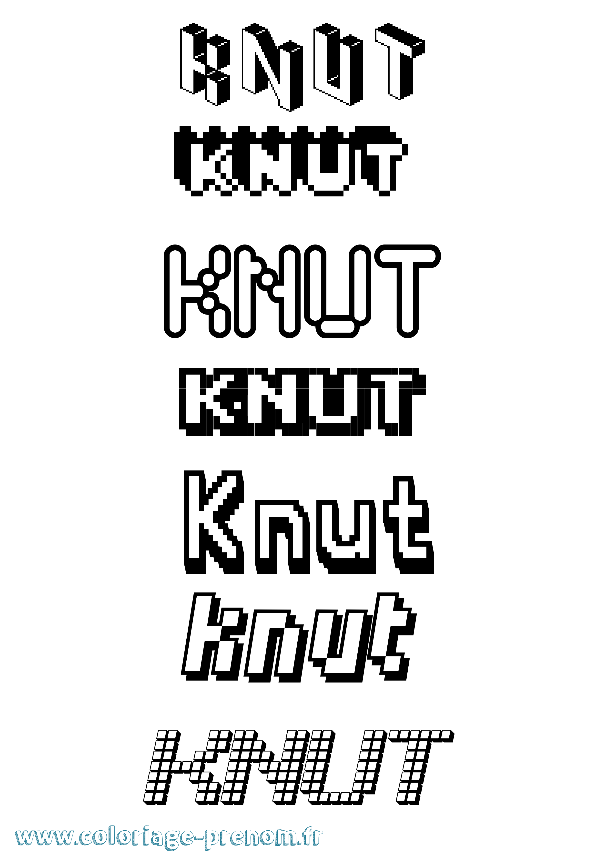 Coloriage Knut Pixel Coloriage prénom Knut Pixel