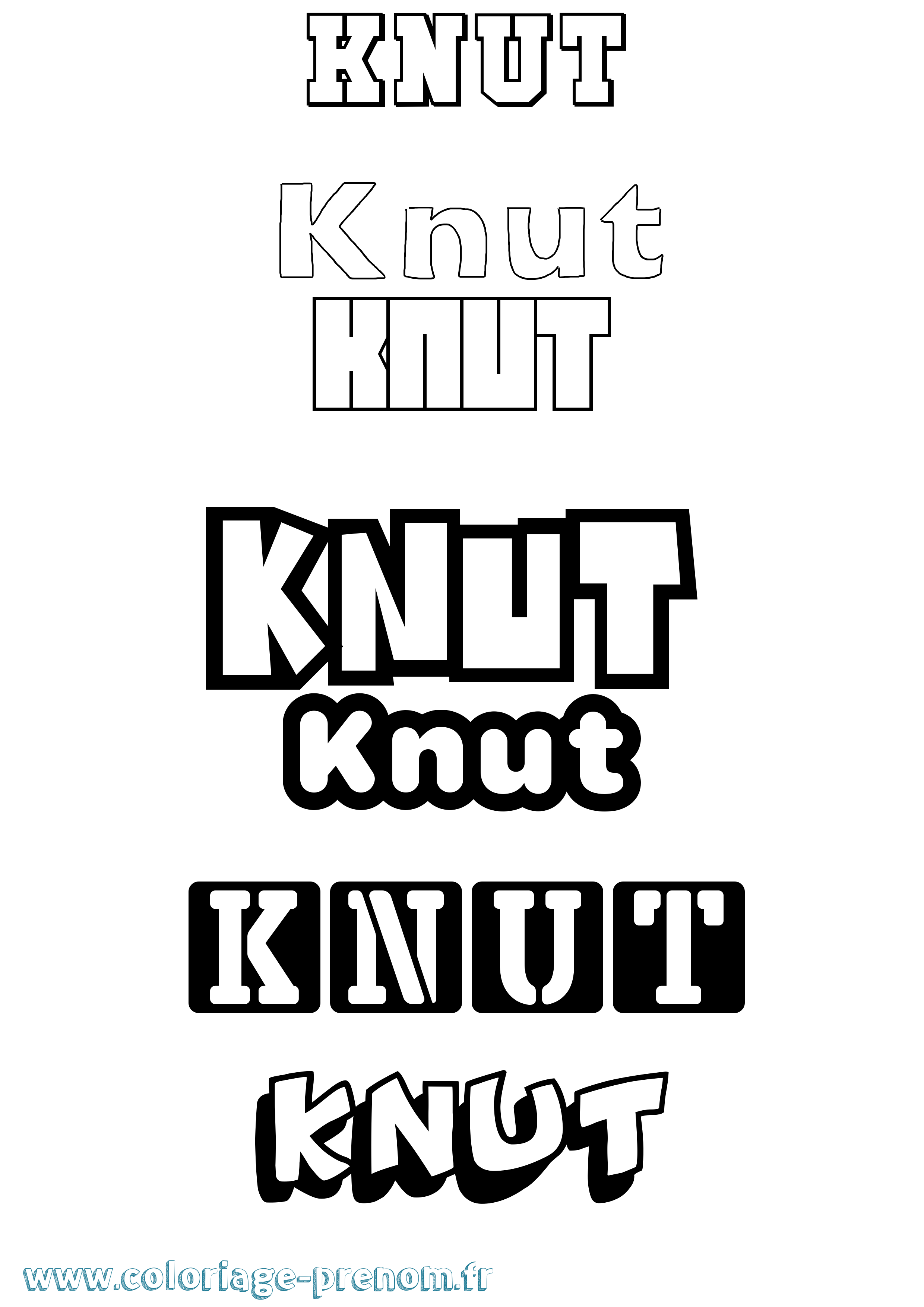 Coloriage Knut Simple Coloriage prénom Knut Simple