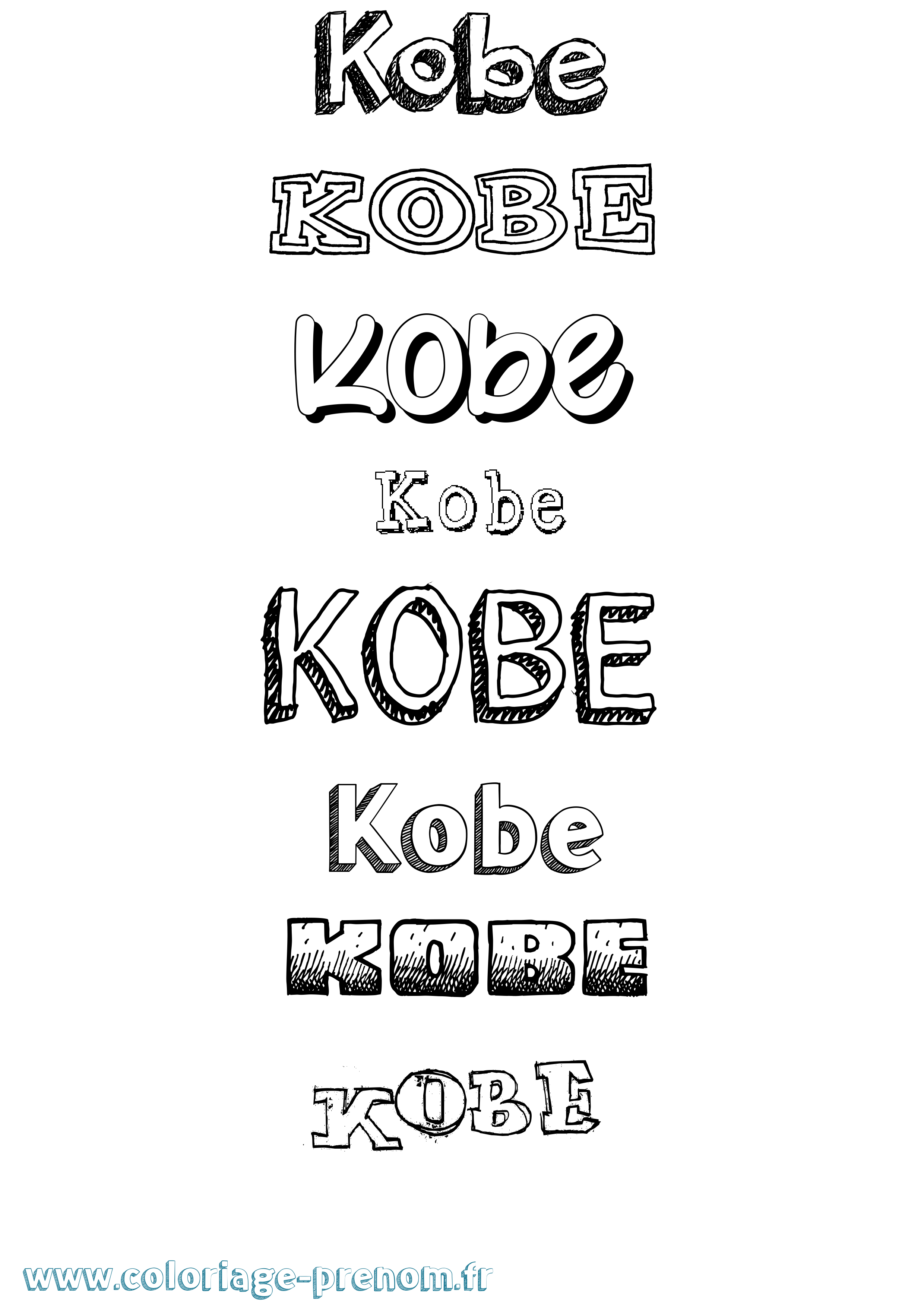 Coloriage Kobe Dessiné Coloriage prénom Kobe Dessiné