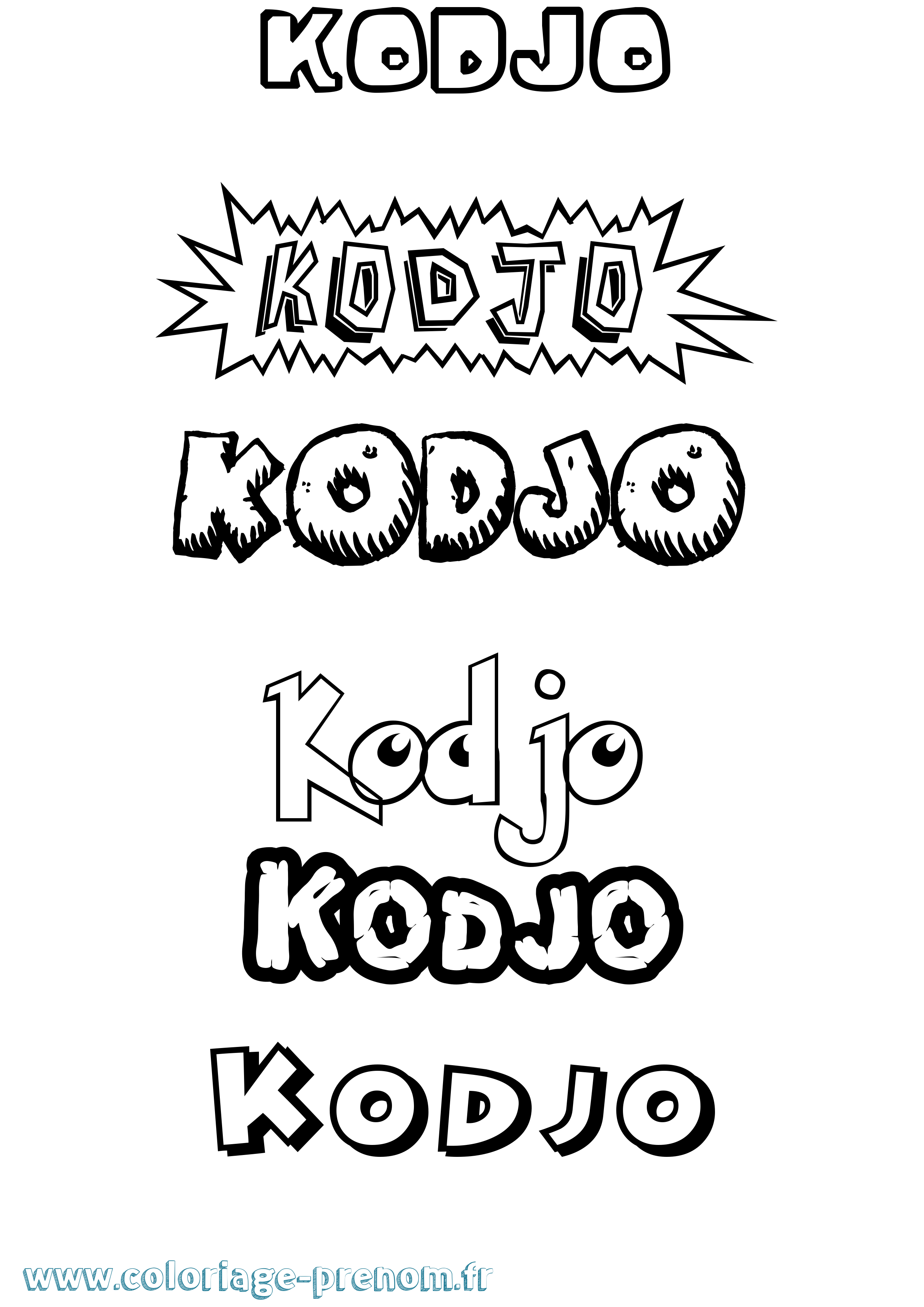 Coloriage Kodjo Dessin Animé Coloriage prénom Kodjo Dessin Animé