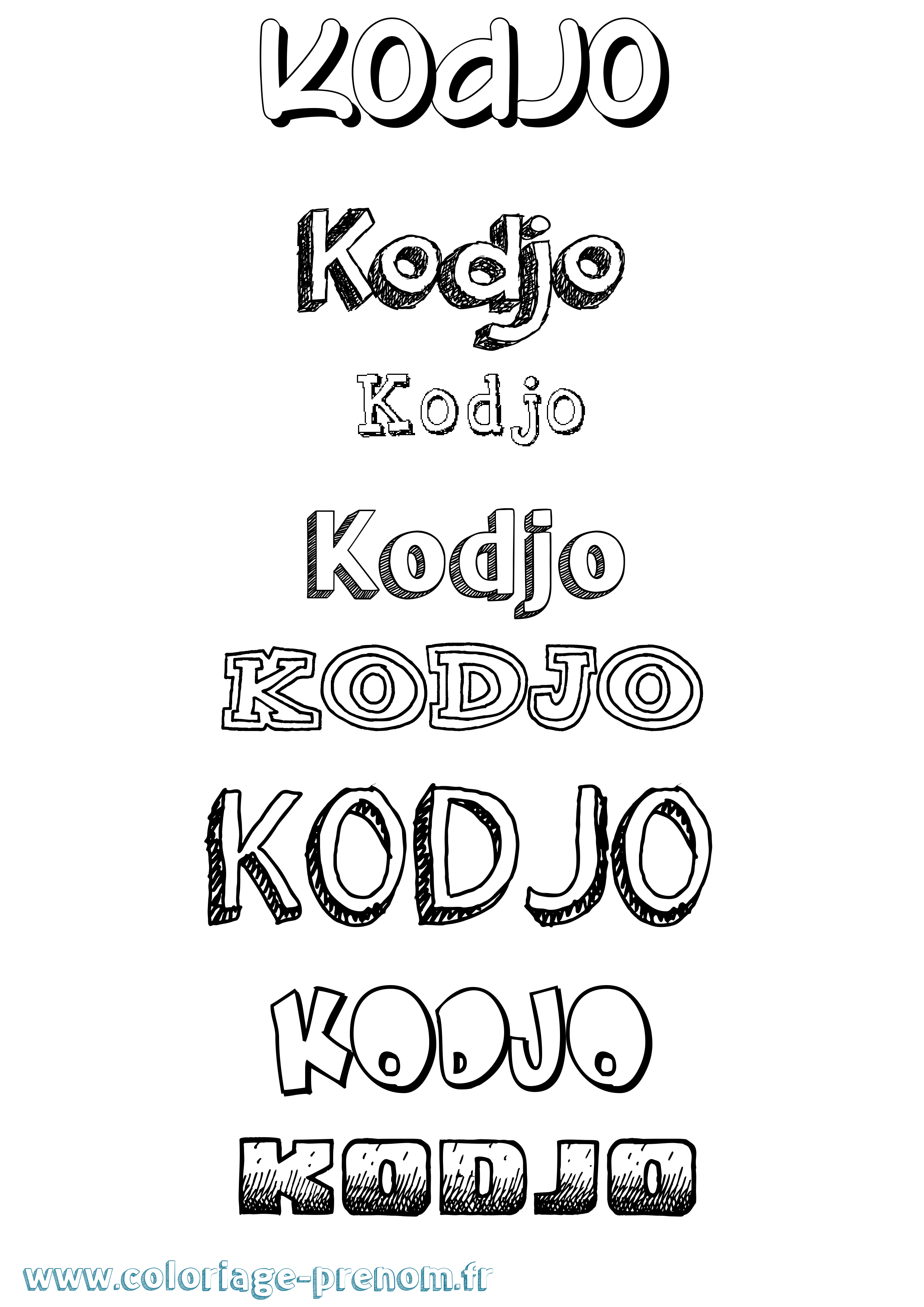 Coloriage Kodjo Dessiné Coloriage prénom Kodjo Dessiné