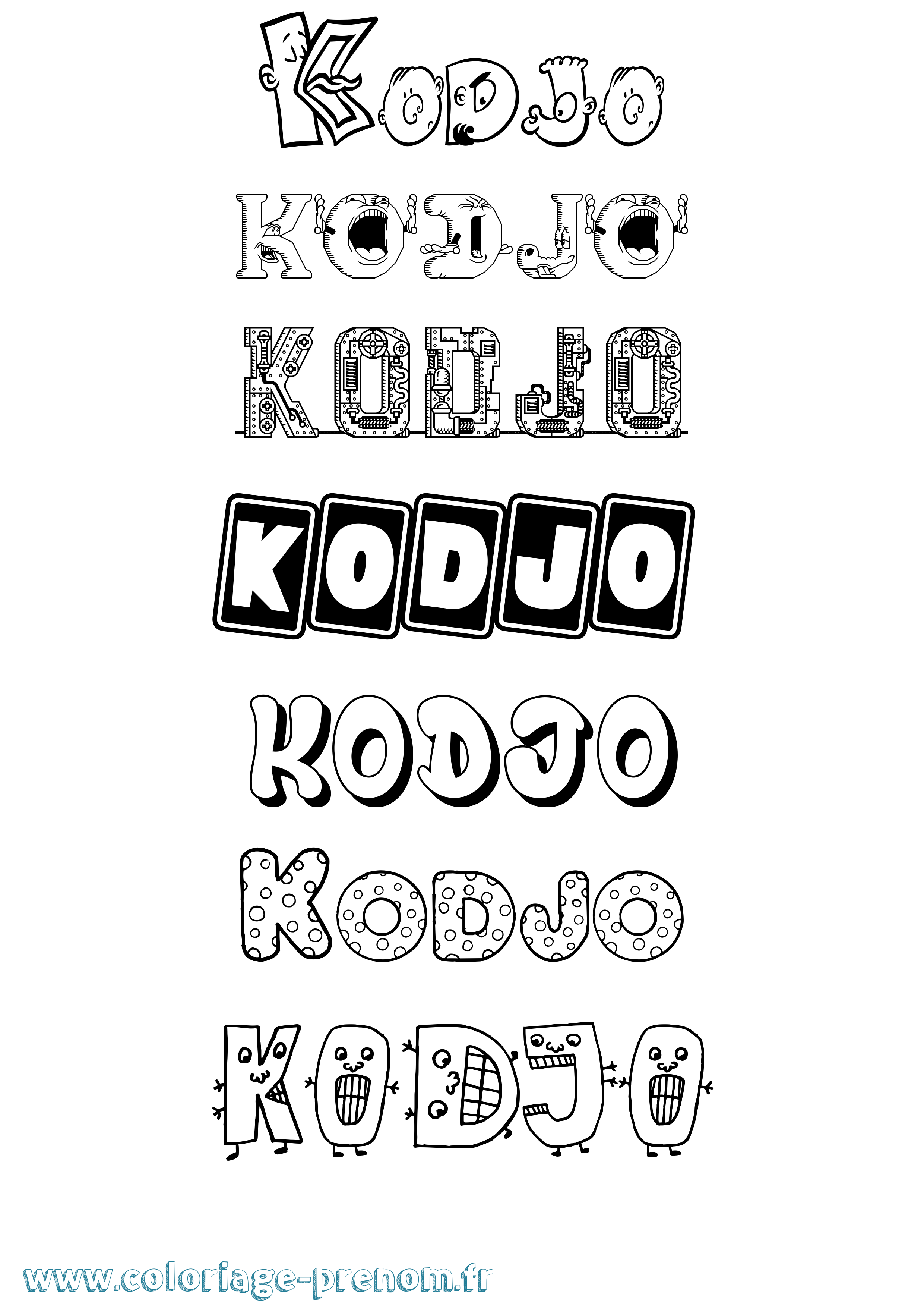 Coloriage Kodjo Fun Coloriage prénom Kodjo Fun