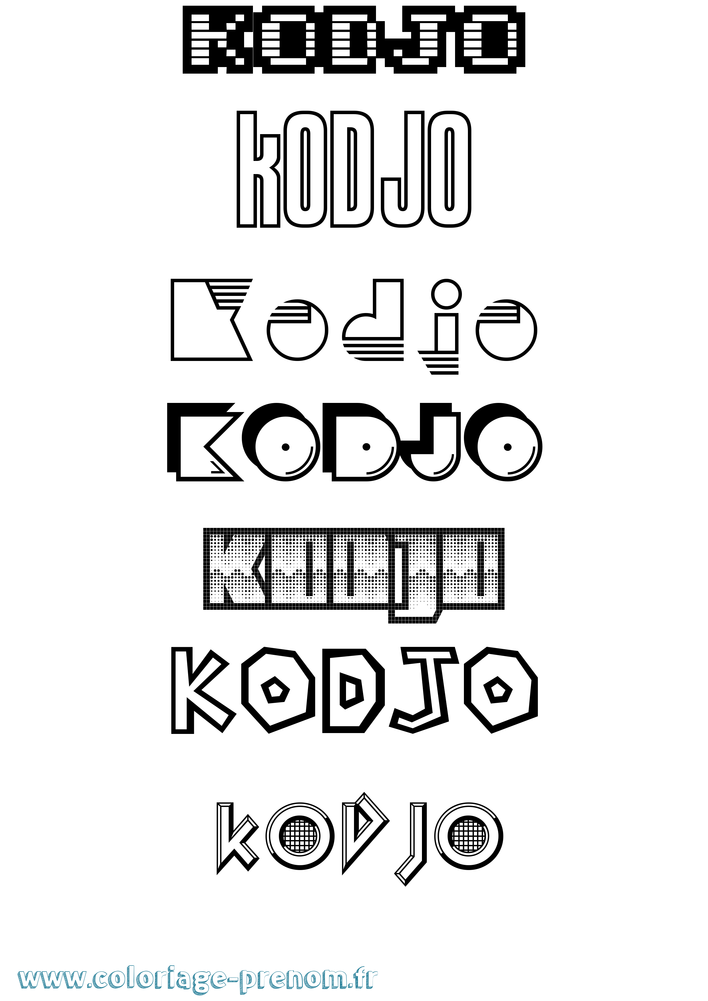 Coloriage Kodjo Jeux Vidéos Coloriage prénom Kodjo Jeux Vidéos