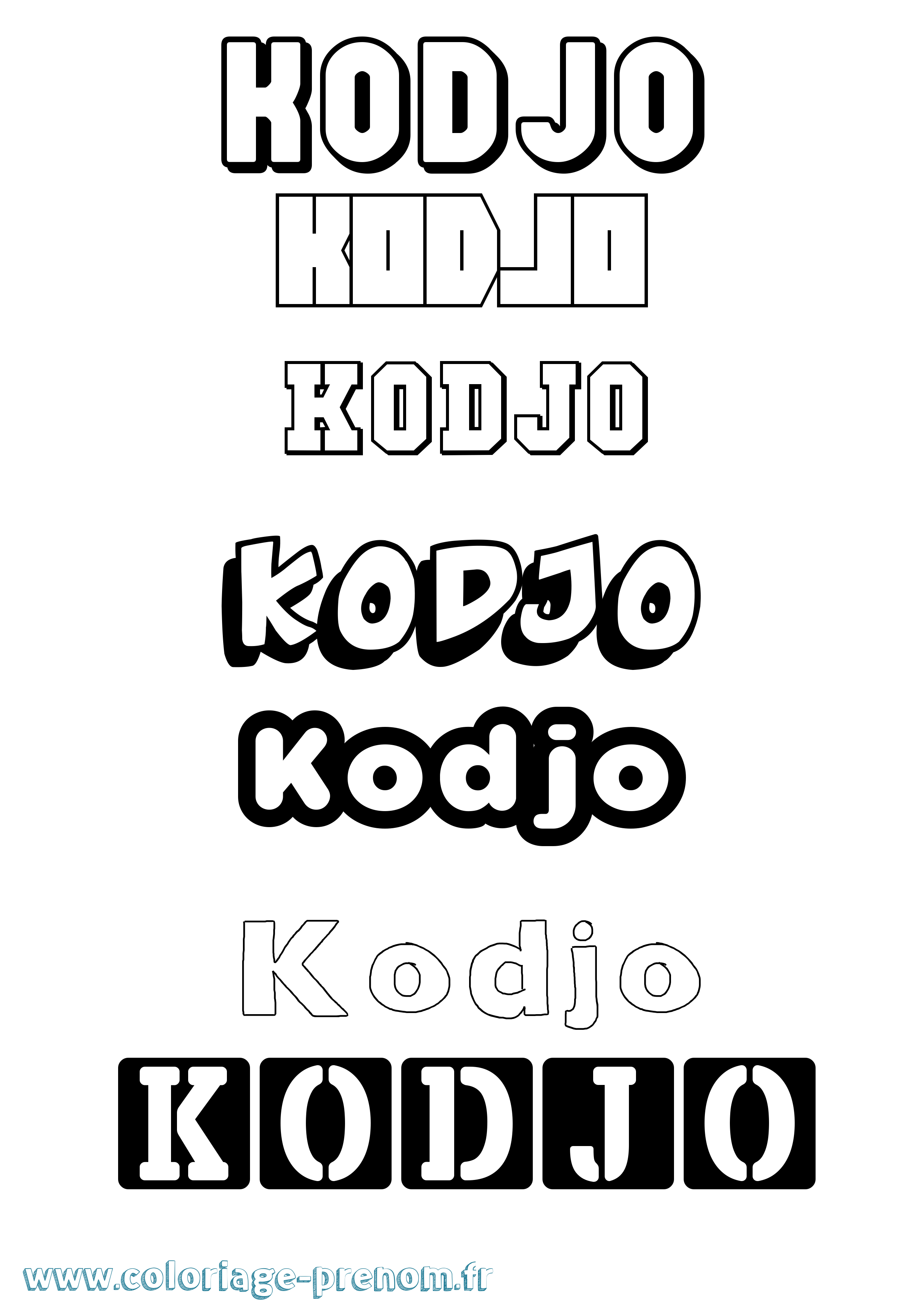 Coloriage Kodjo Simple Coloriage prénom Kodjo Simple