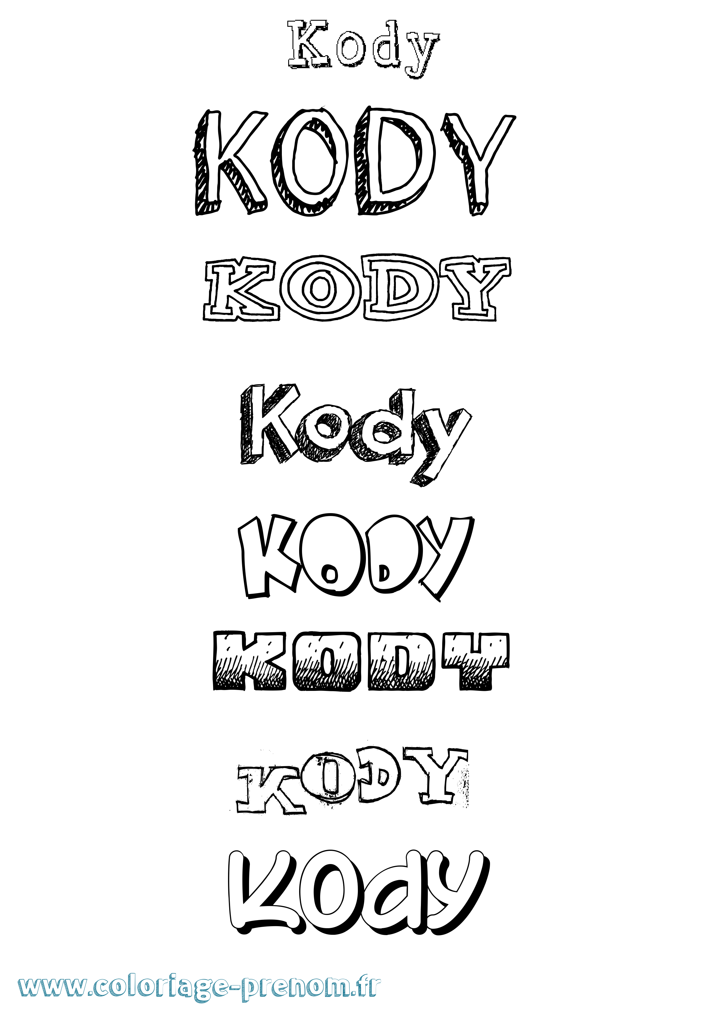 Coloriage Kody Dessiné Coloriage prénom Kody Dessiné