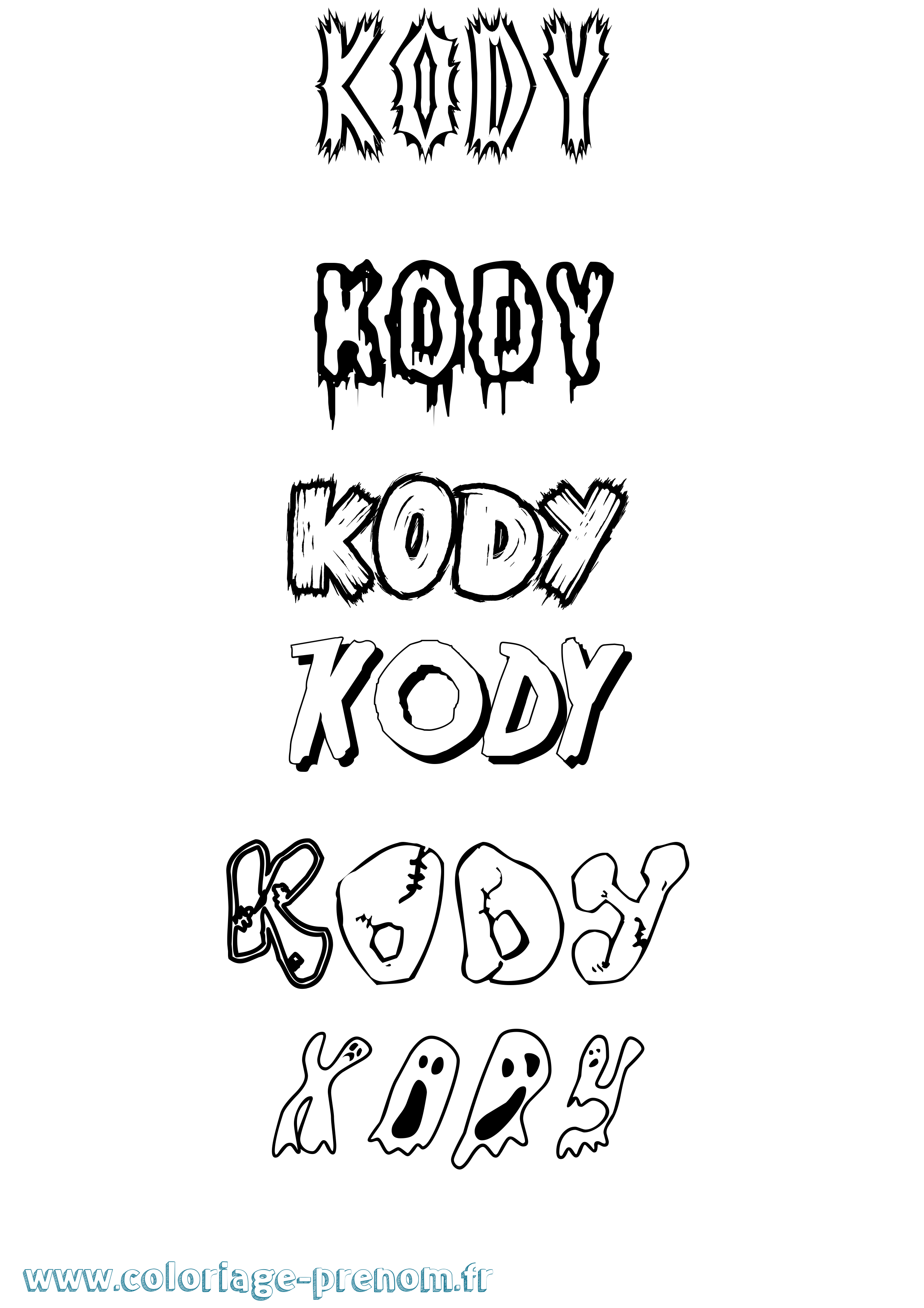 Coloriage Kody Frisson Coloriage prénom Kody Frisson