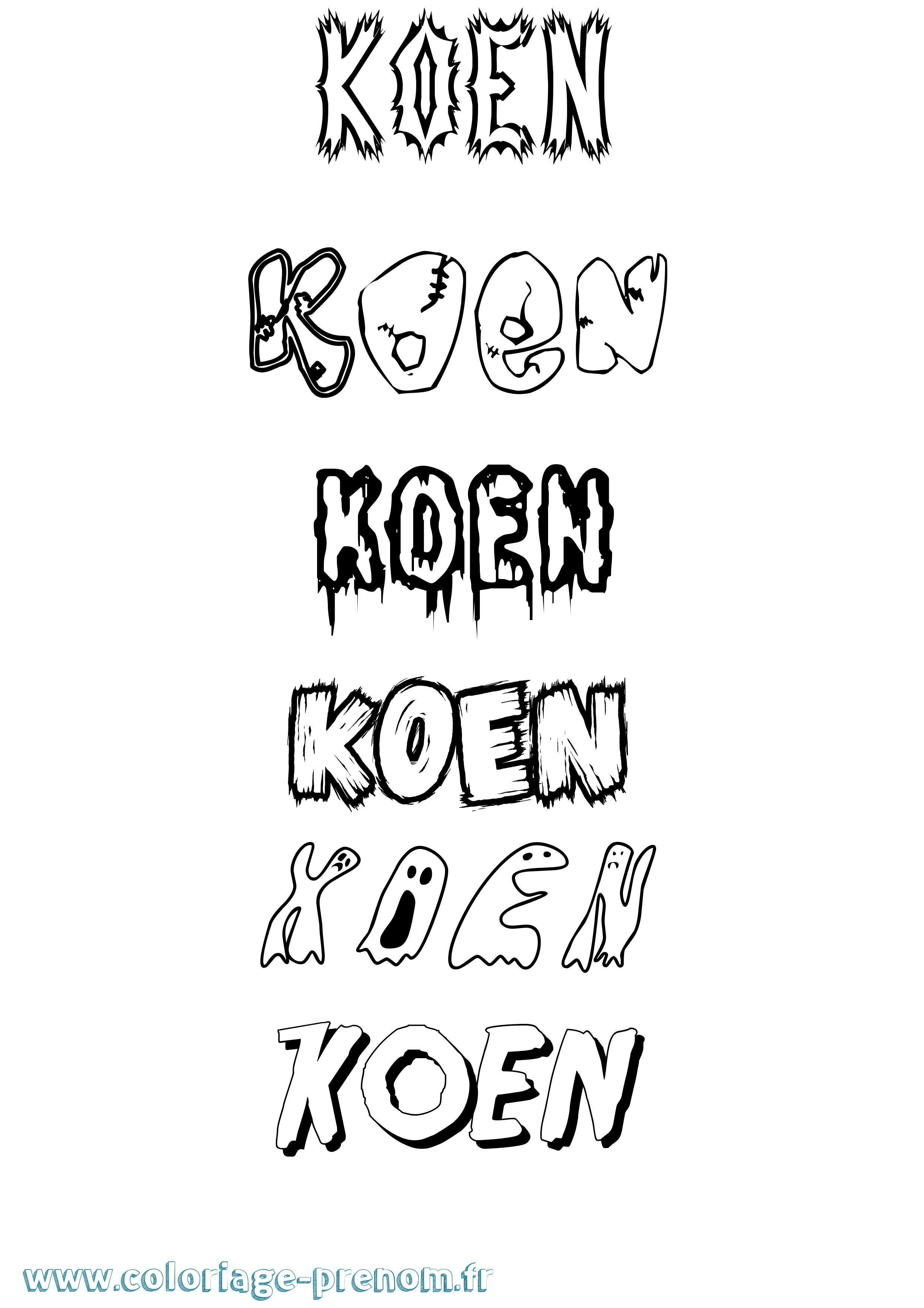 Coloriage Koen Frisson Coloriage prénom Koen Frisson