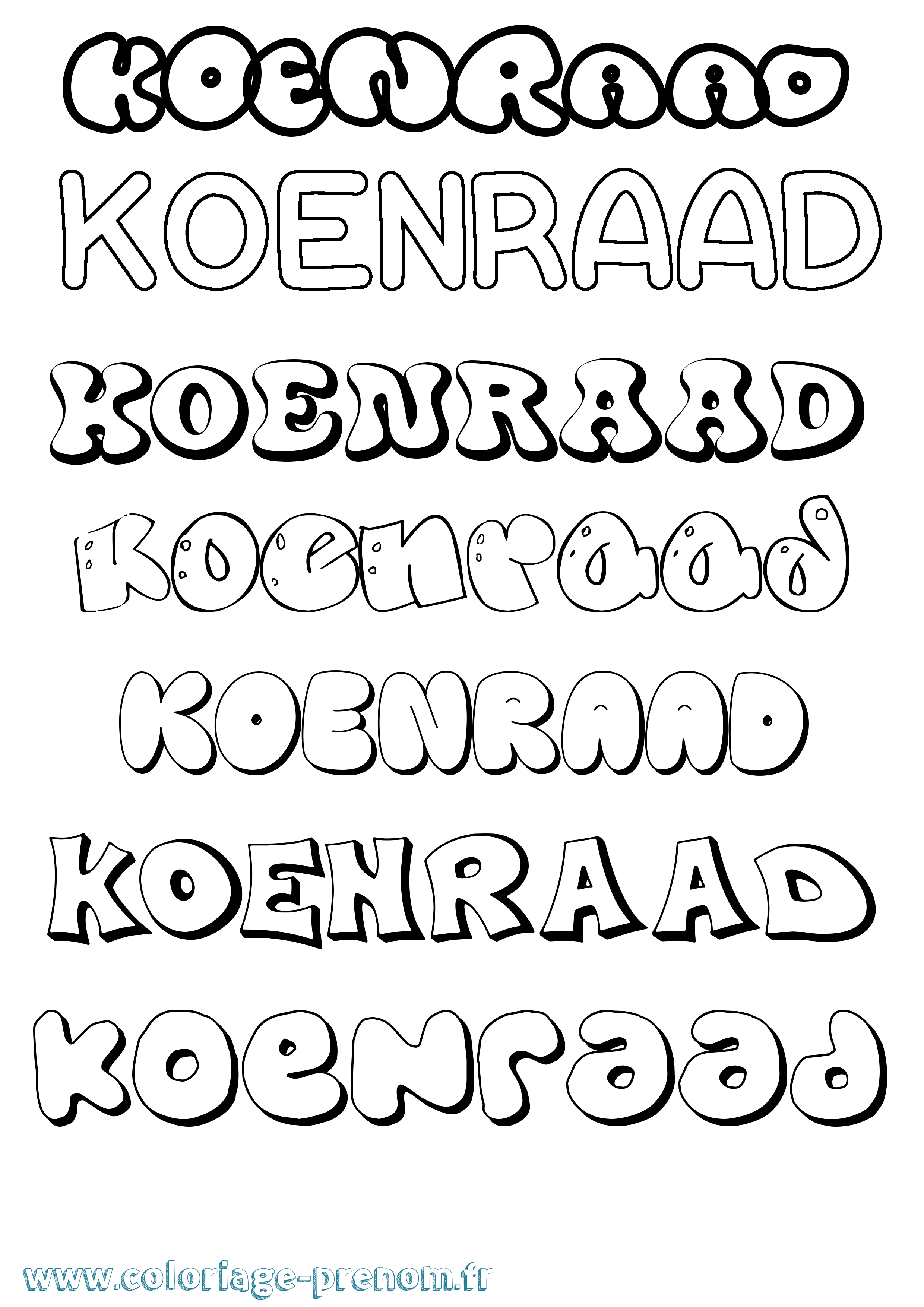 Coloriage Koenraad Bubble Coloriage prénom Koenraad Bubble