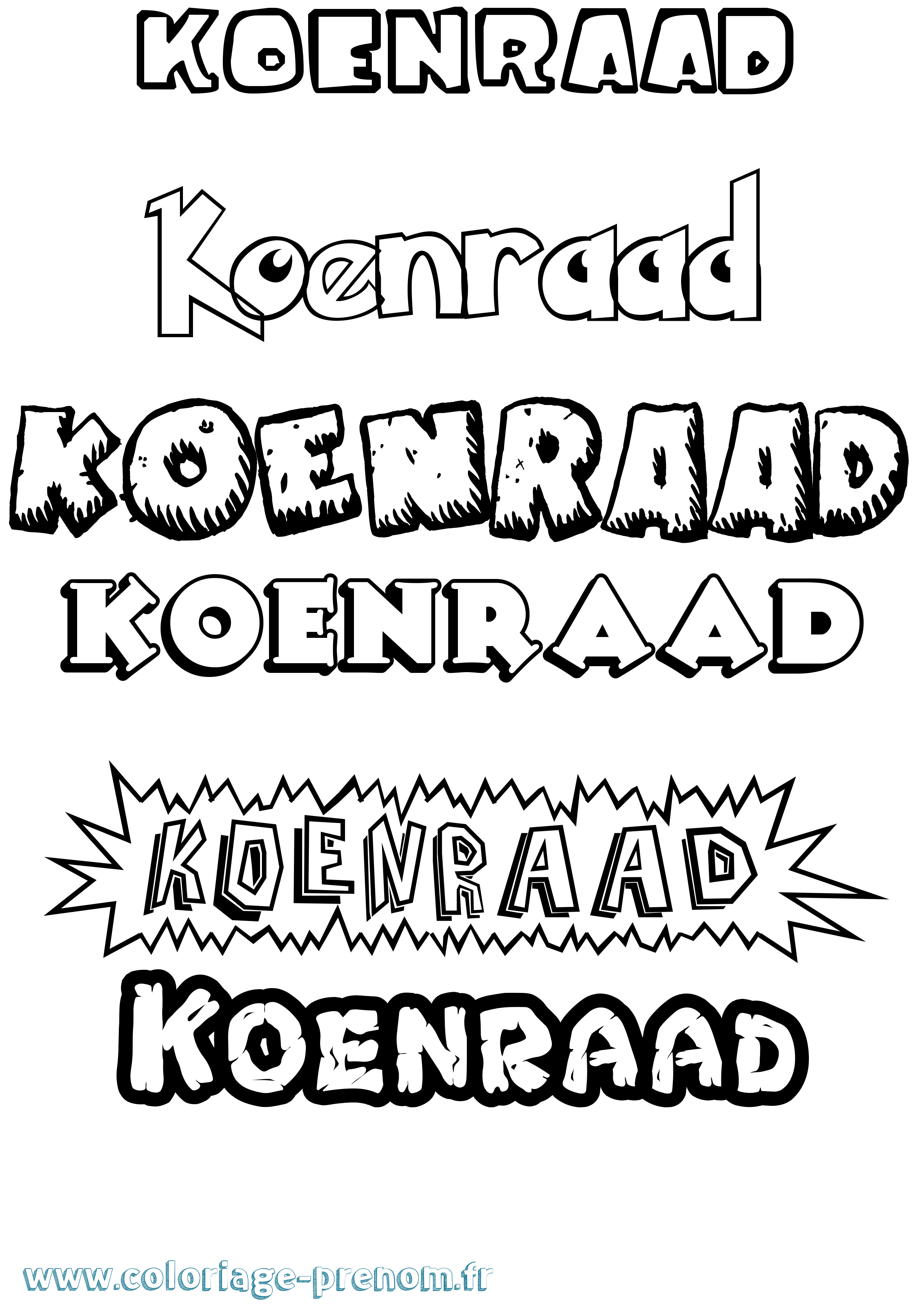 Coloriage Koenraad Dessin Animé Coloriage prénom Koenraad Dessin Animé