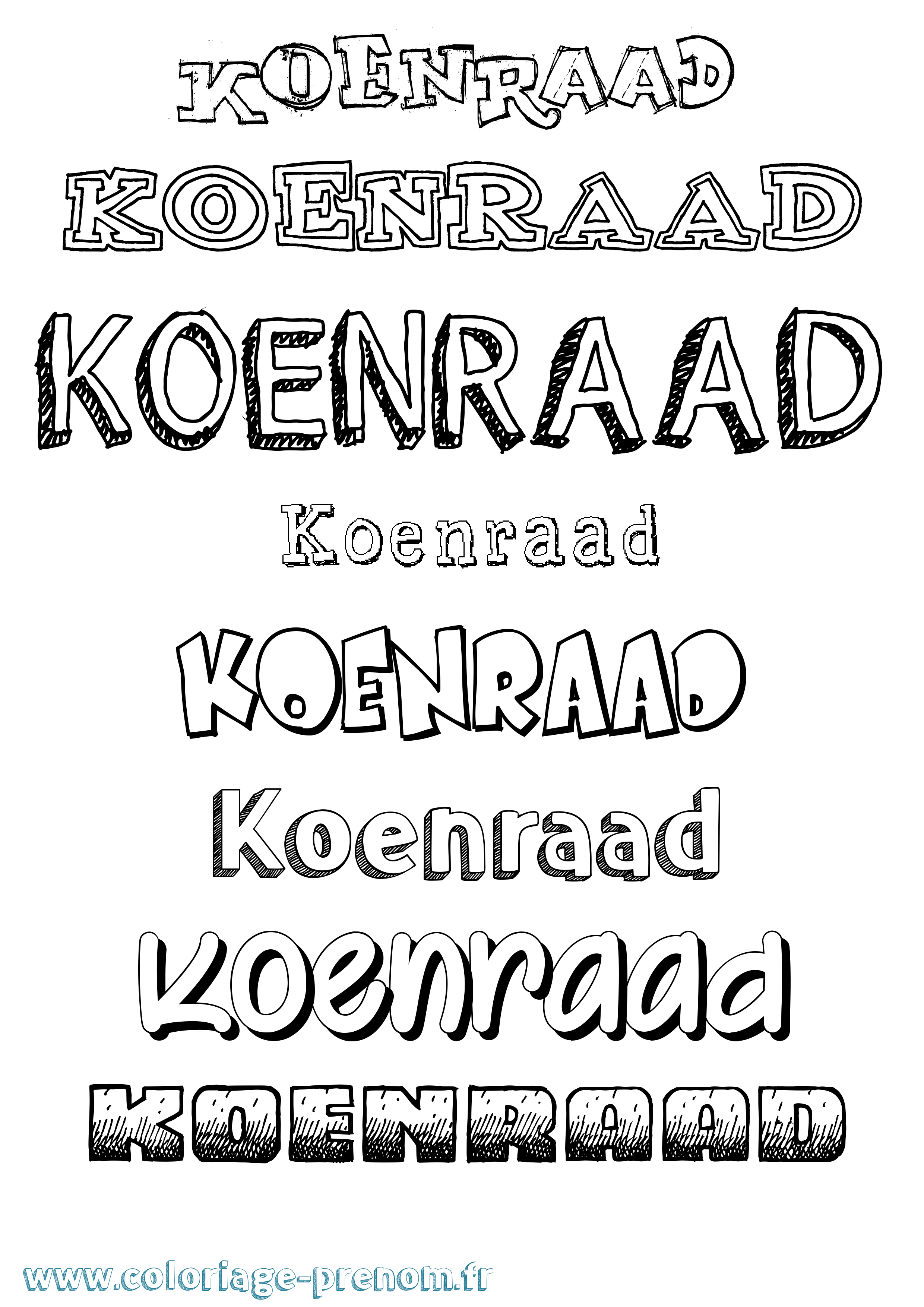 Coloriage Koenraad Dessiné Coloriage prénom Koenraad Dessiné