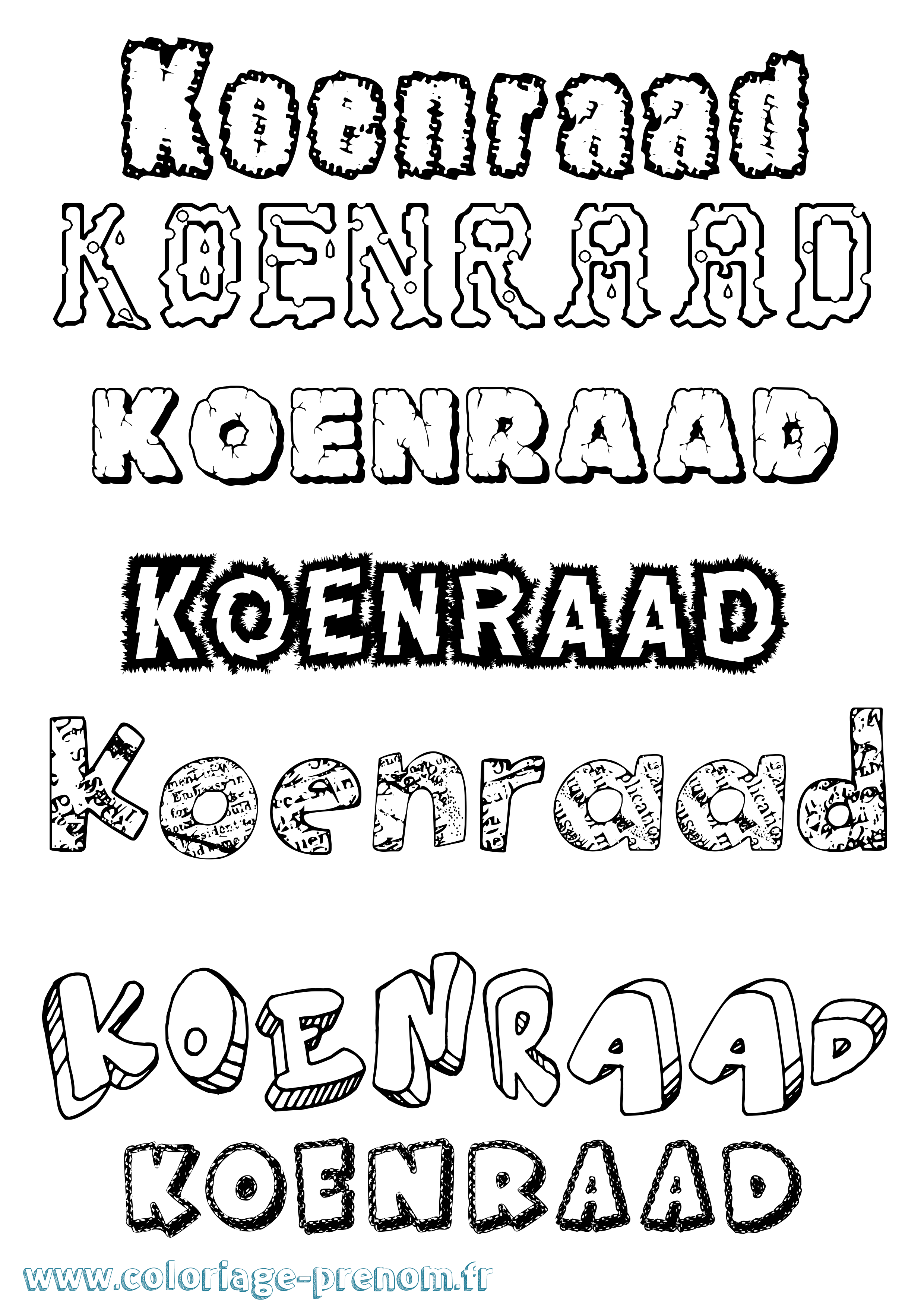 Coloriage Koenraad Destructuré Coloriage prénom Koenraad Destructuré