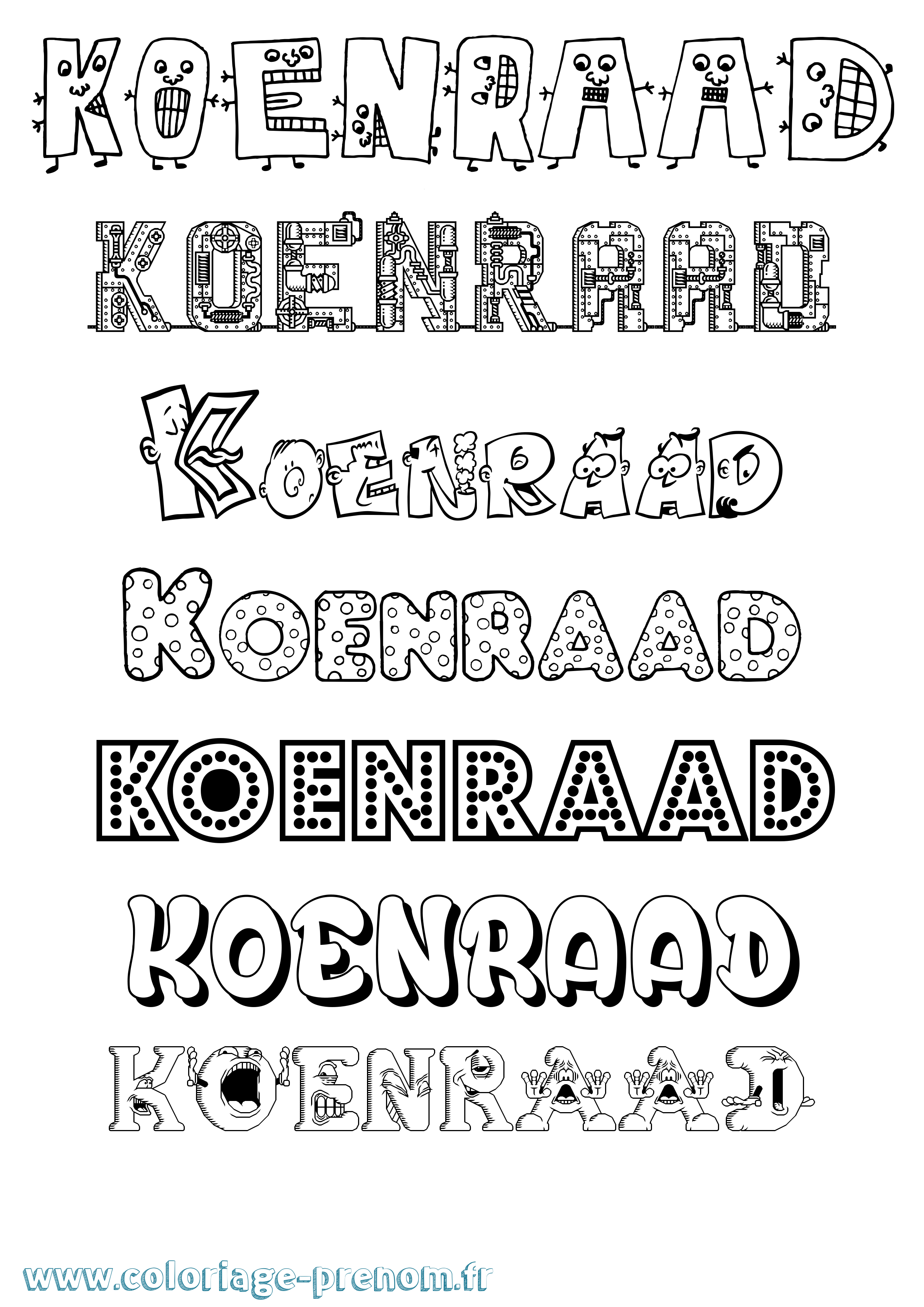 Coloriage Koenraad Fun Coloriage prénom Koenraad Fun