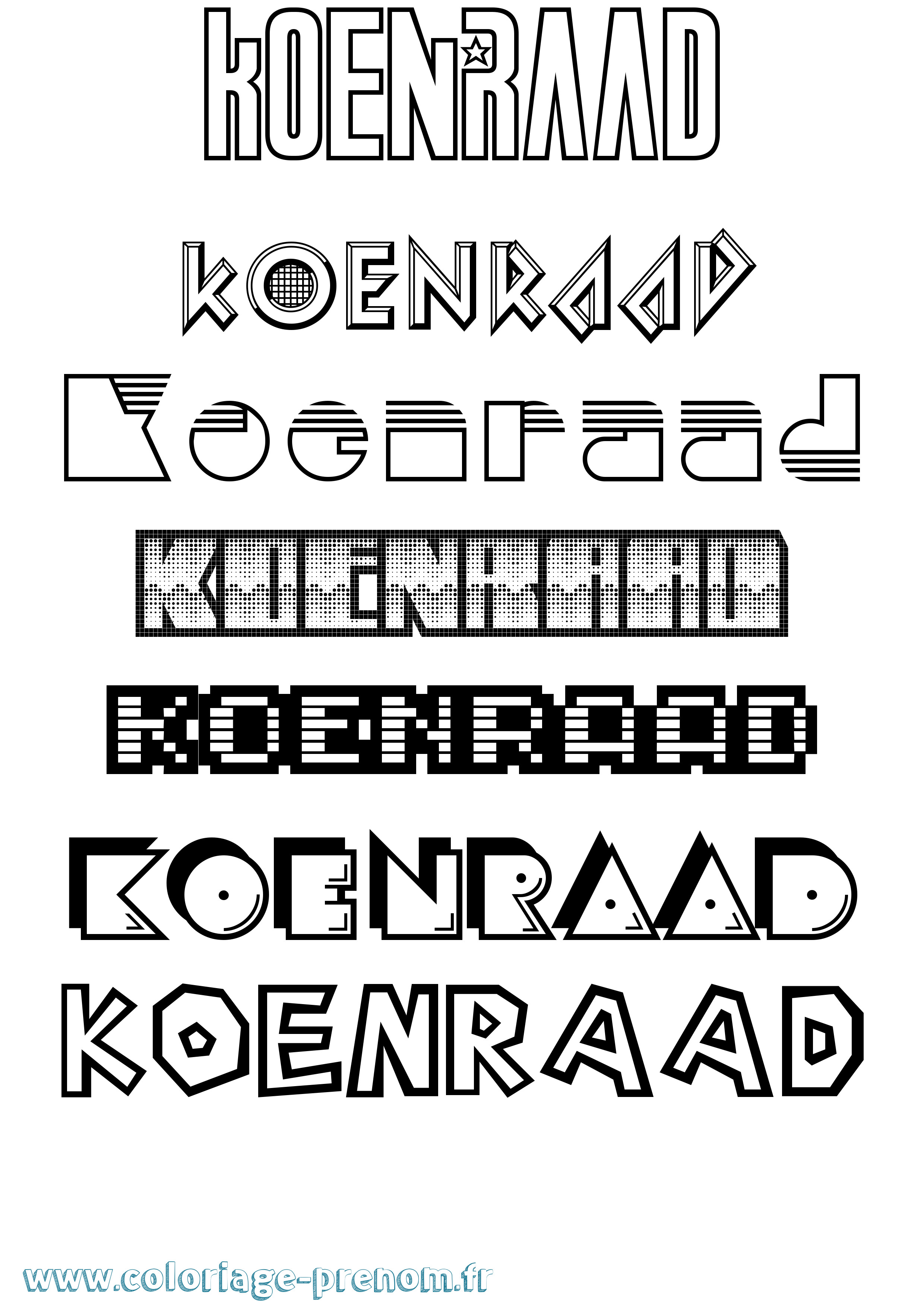 Coloriage Koenraad Jeux Vidéos Coloriage prénom Koenraad Jeux Vidéos