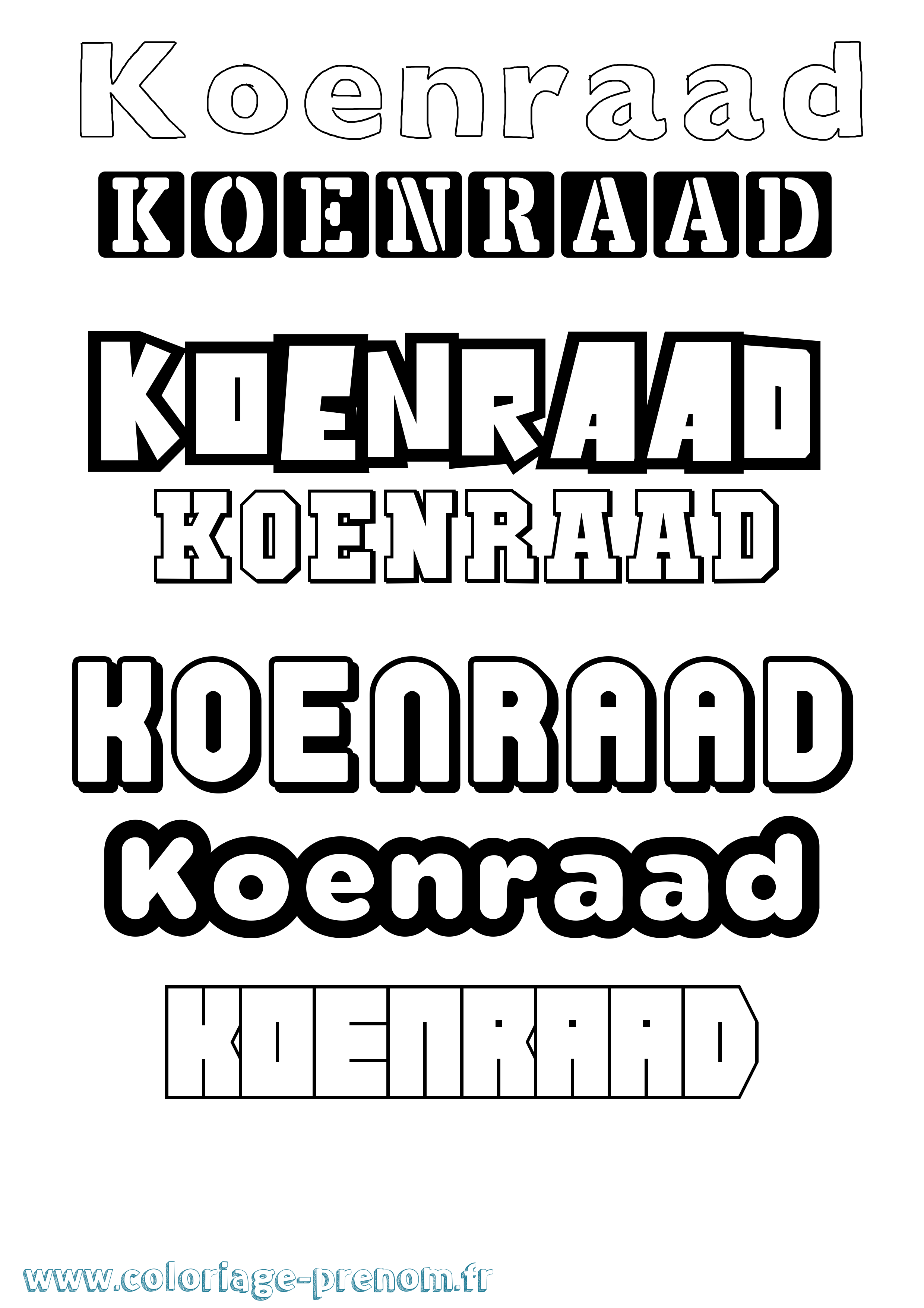 Coloriage Koenraad Simple Coloriage prénom Koenraad Simple