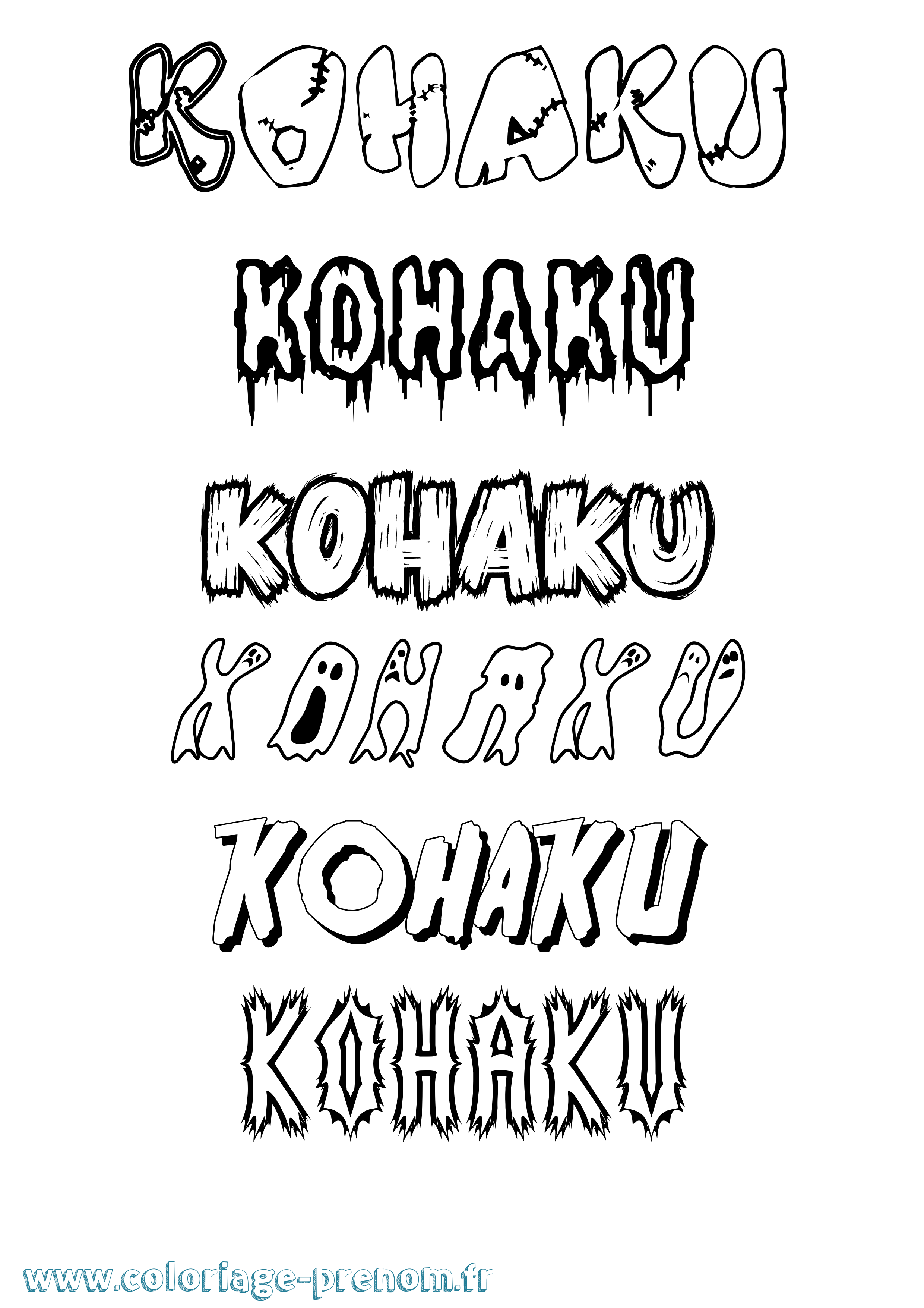 Coloriage Kohaku Frisson Coloriage prénom Kohaku Frisson