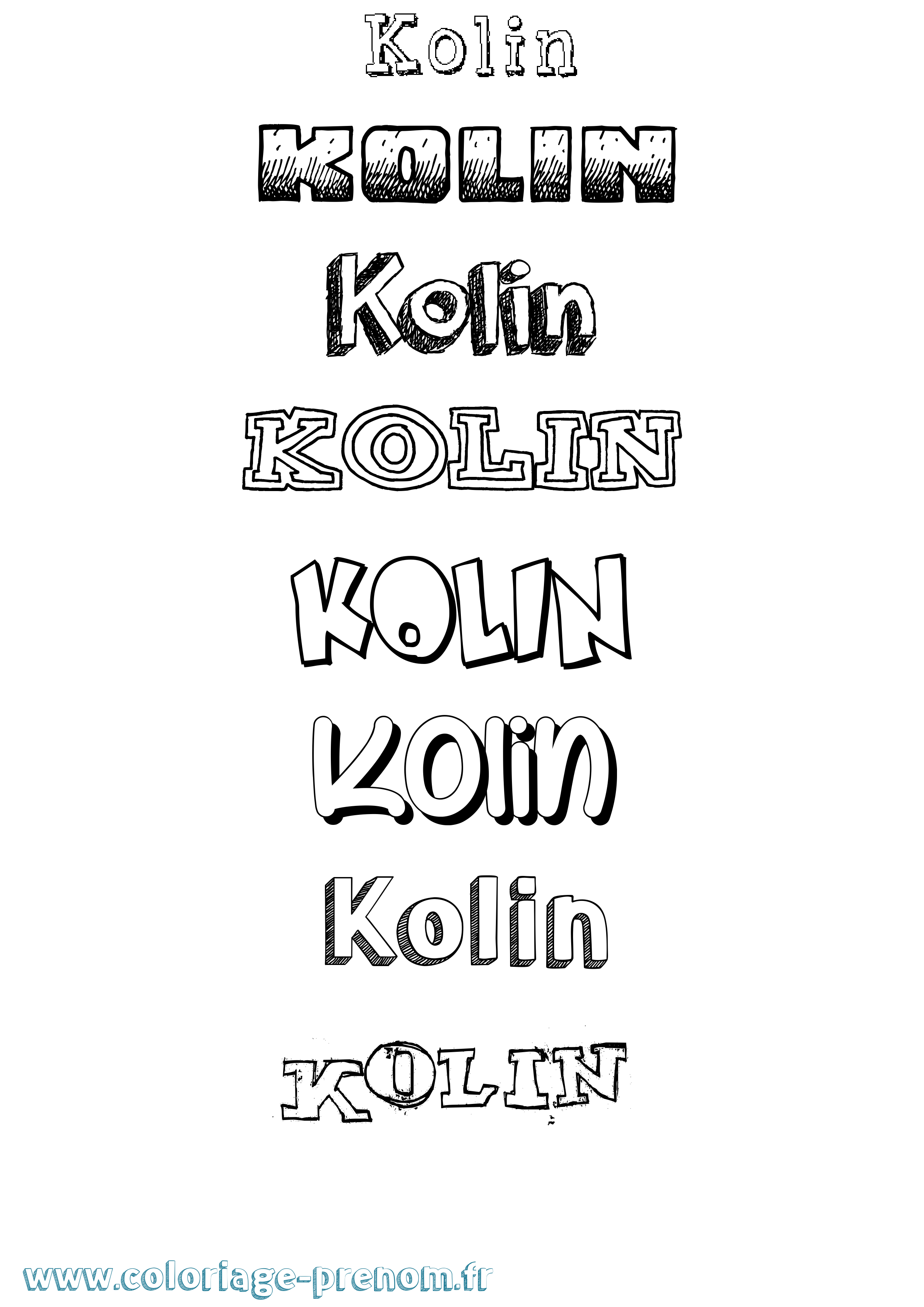 Coloriage Kolin Dessiné Coloriage prénom Kolin Dessiné