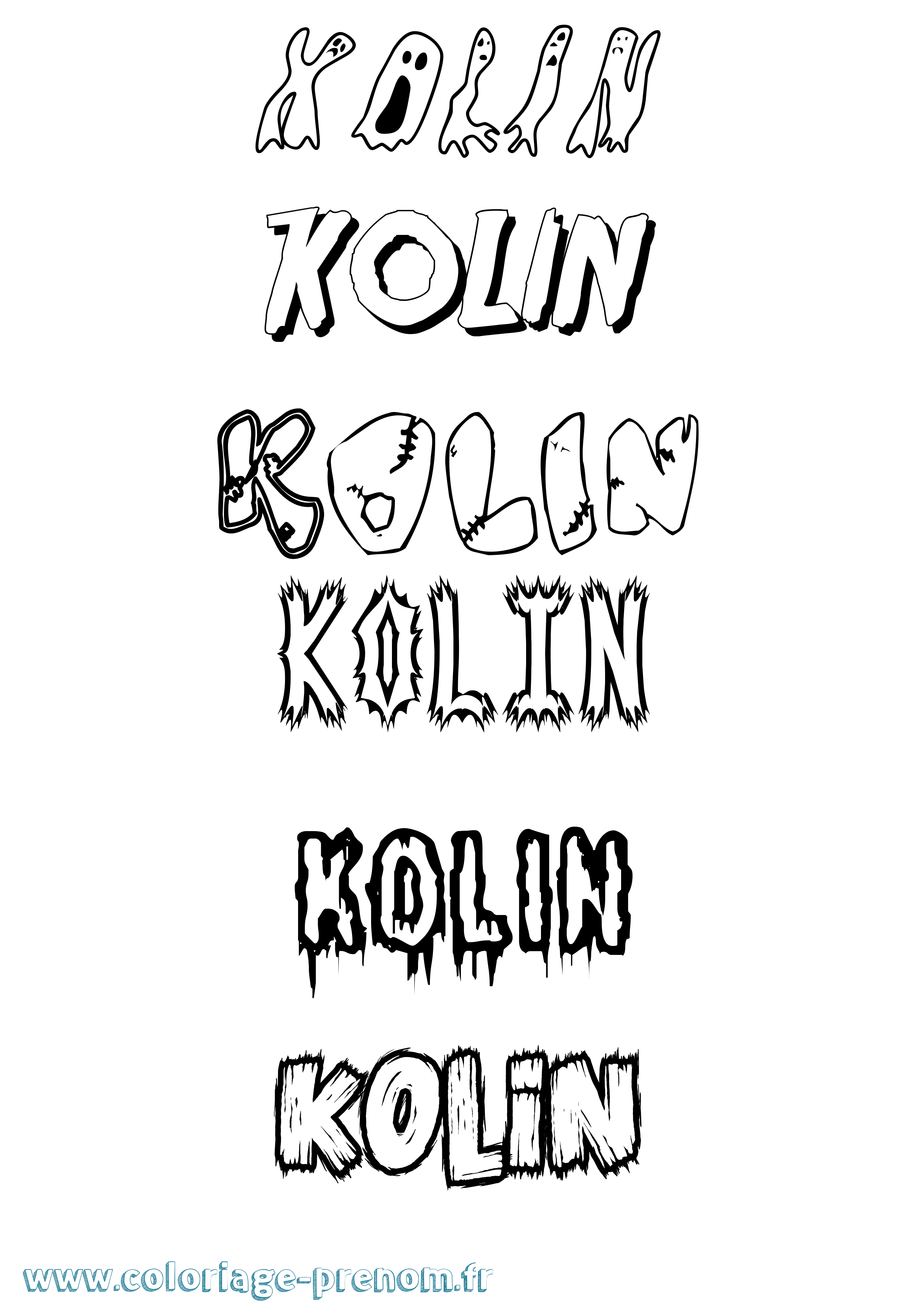 Coloriage Kolin Frisson Coloriage prénom Kolin Frisson