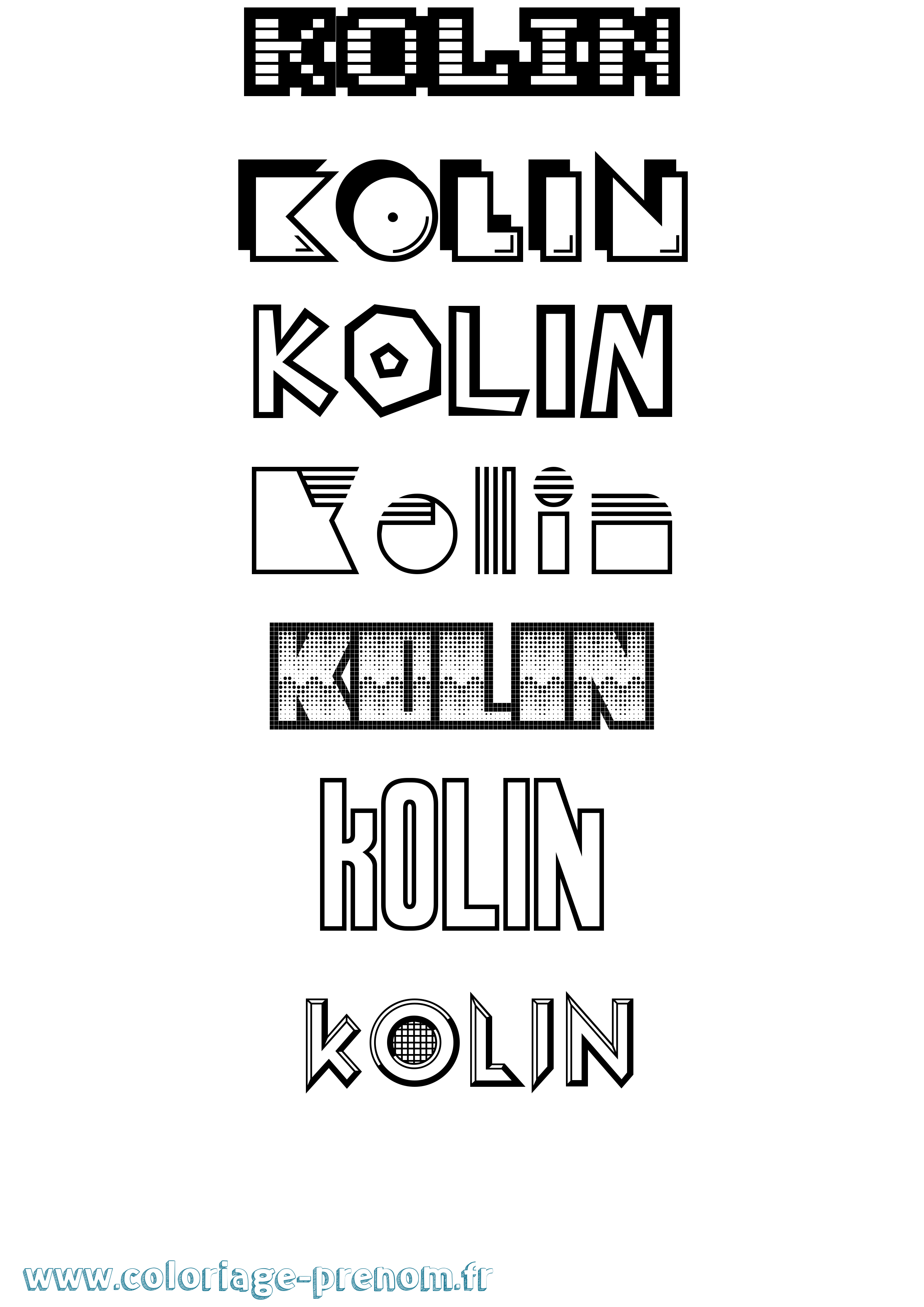 Coloriage Kolin Jeux Vidéos Coloriage prénom Kolin Jeux Vidéos