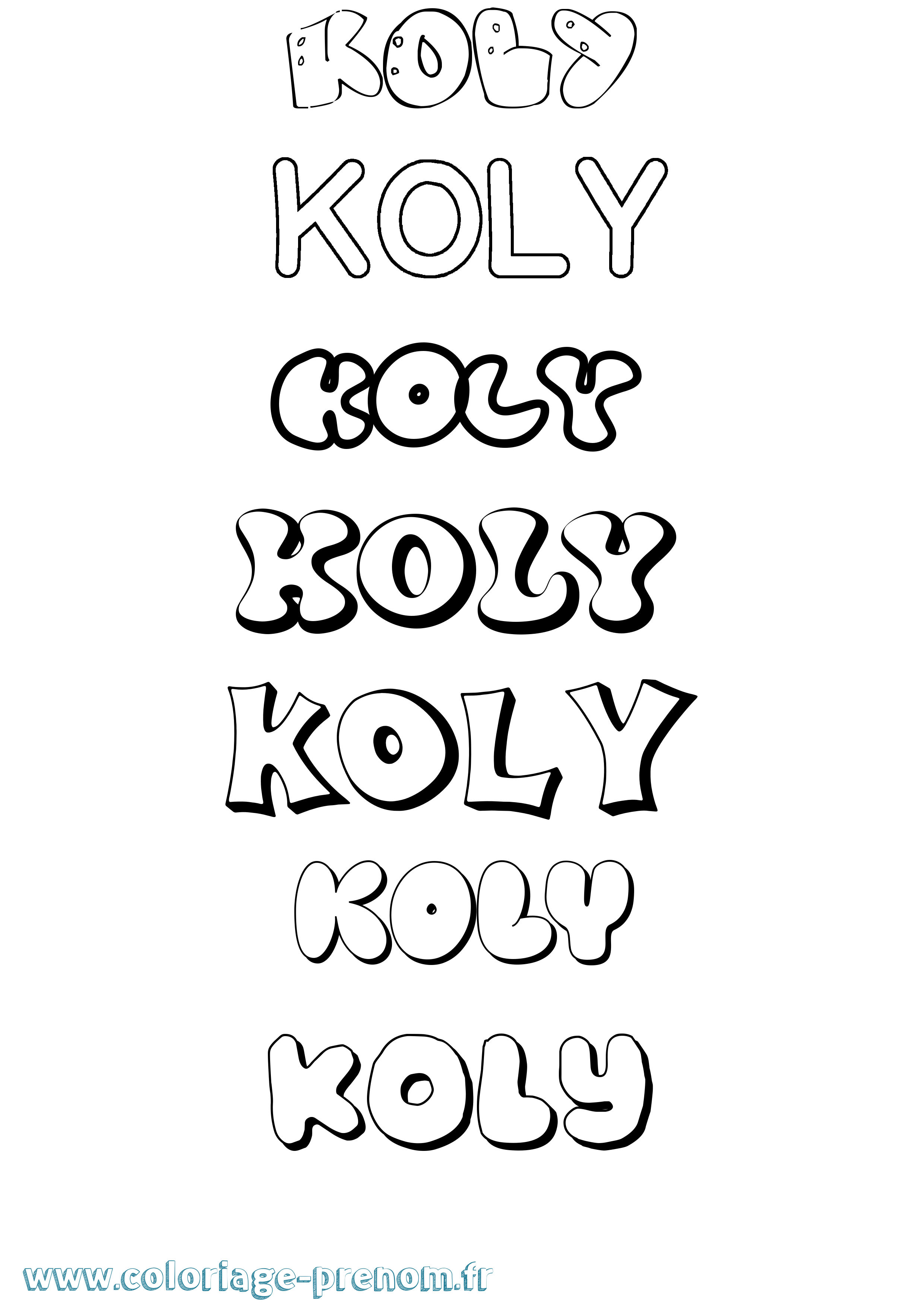 Coloriage Koly Bubble Coloriage prénom Koly Bubble