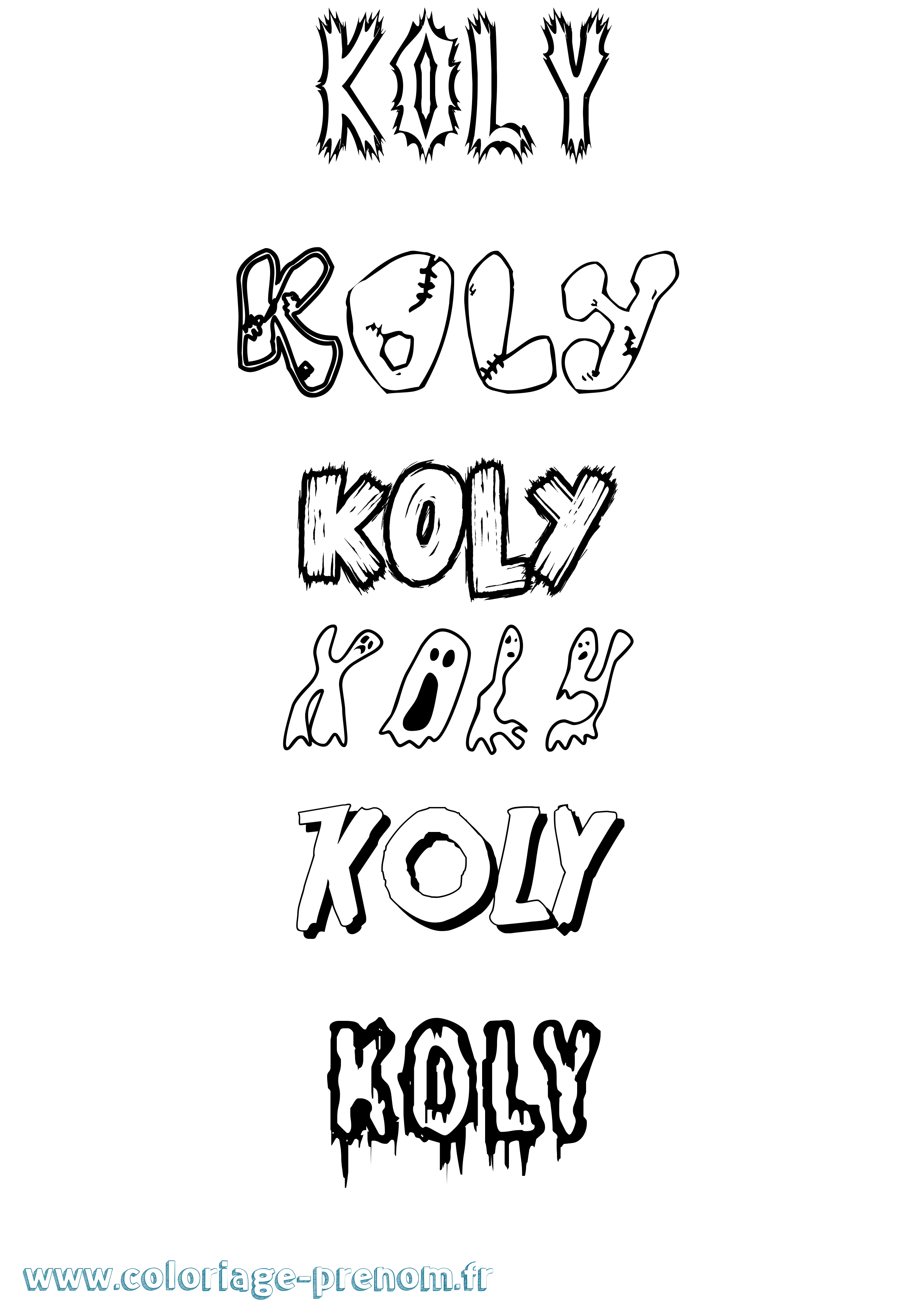 Coloriage Koly Frisson Coloriage prénom Koly Frisson