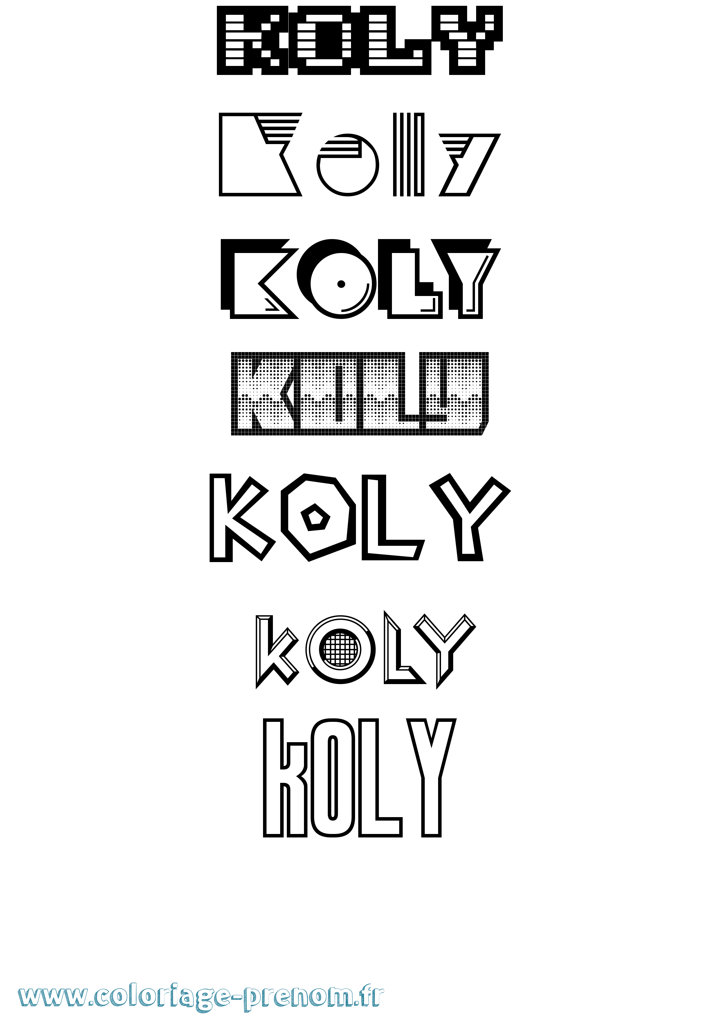 Coloriage Koly Jeux Vidéos Coloriage prénom Koly Jeux Vidéos