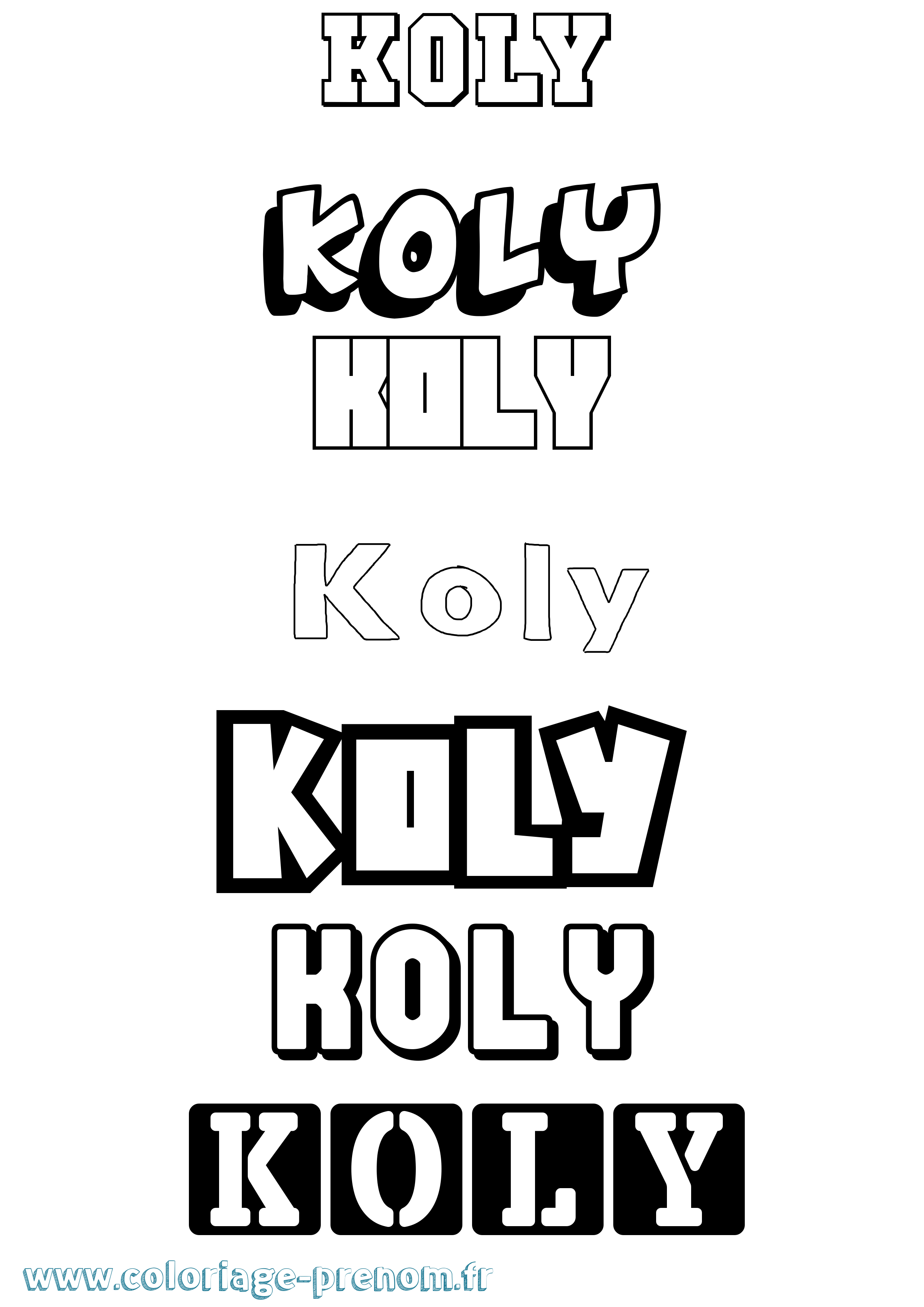 Coloriage Koly Simple Coloriage prénom Koly Simple