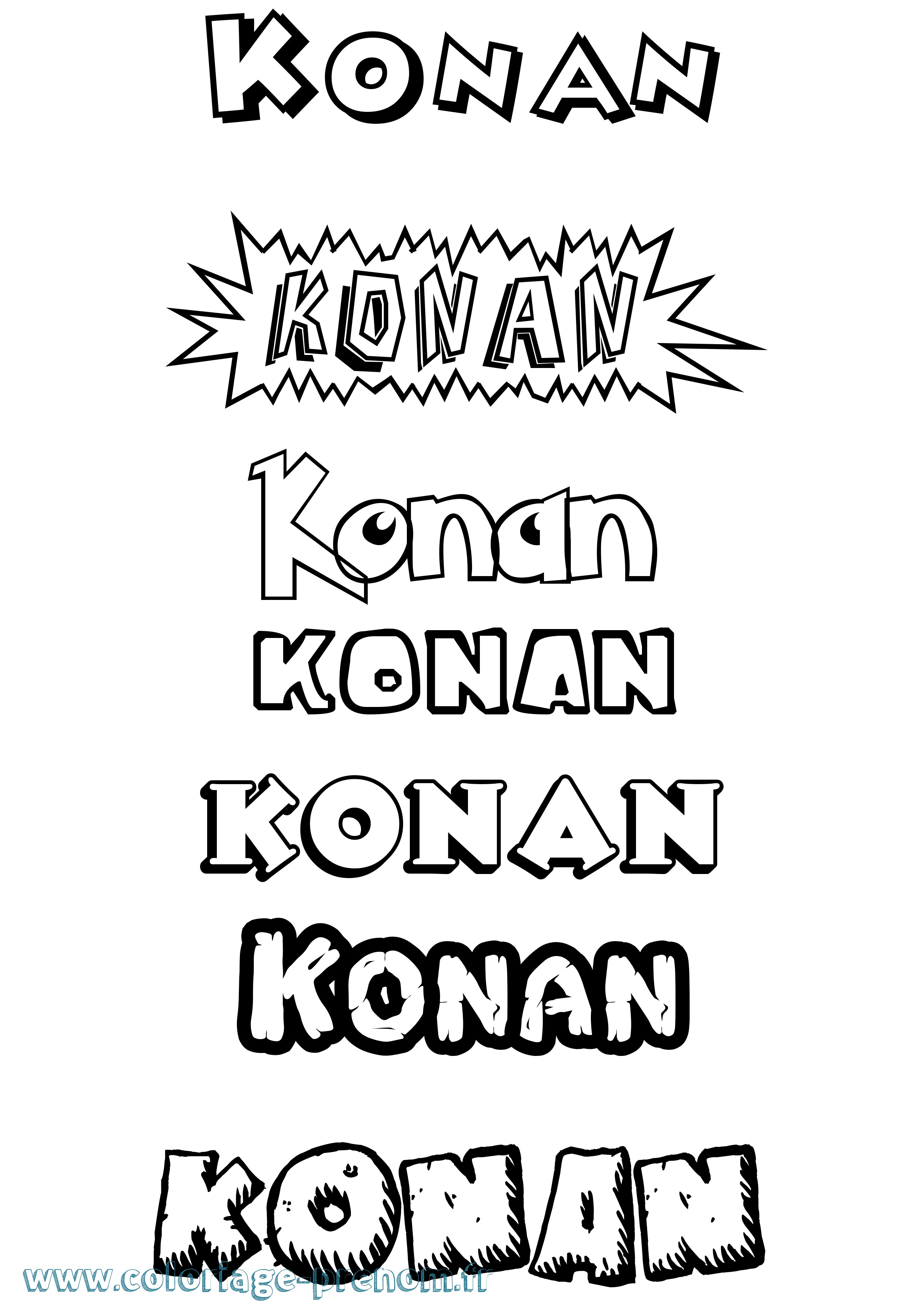 Coloriage Konan Dessin Animé Coloriage prénom Konan Dessin Animé