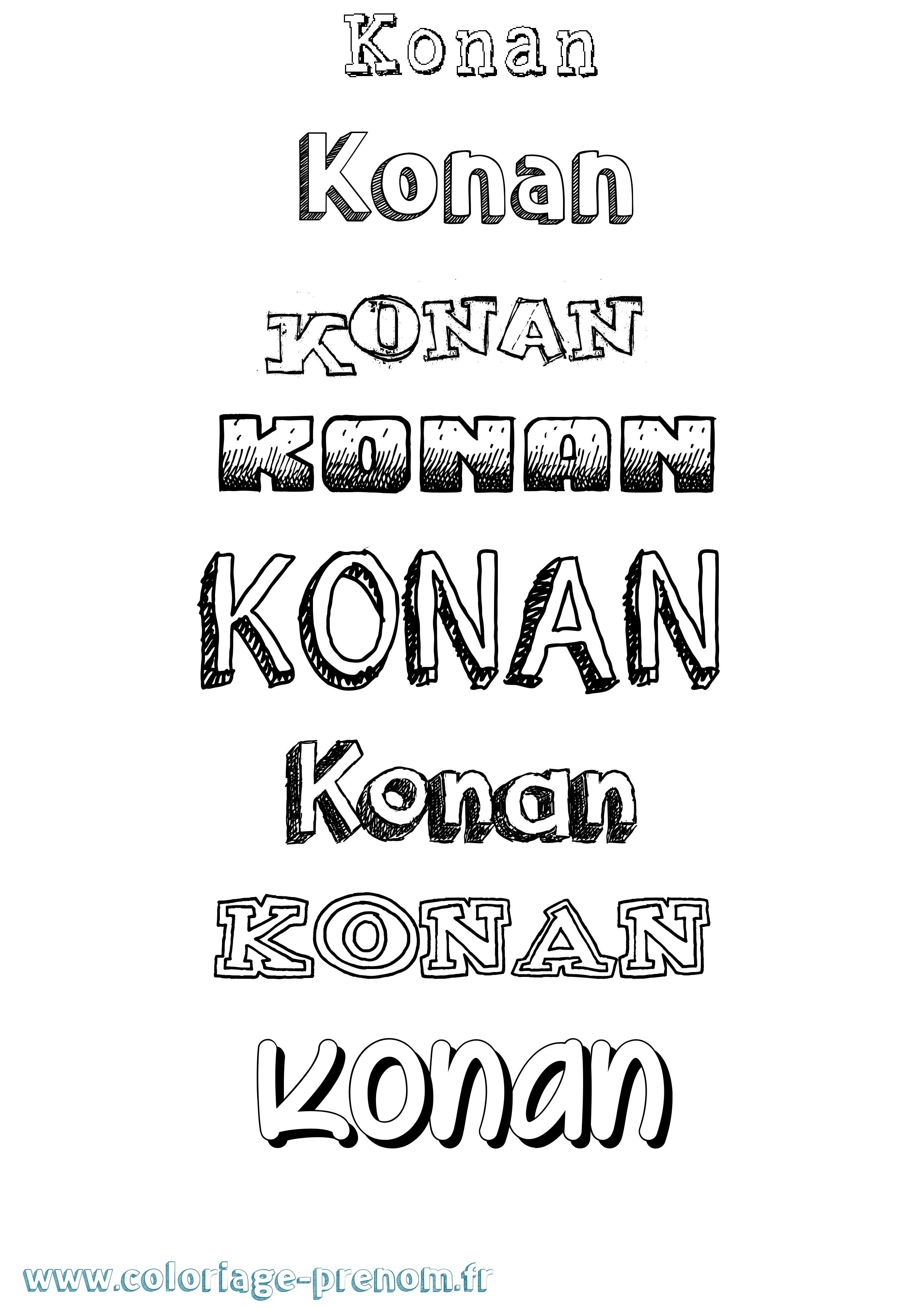 Coloriage Konan Dessiné Coloriage prénom Konan Dessiné