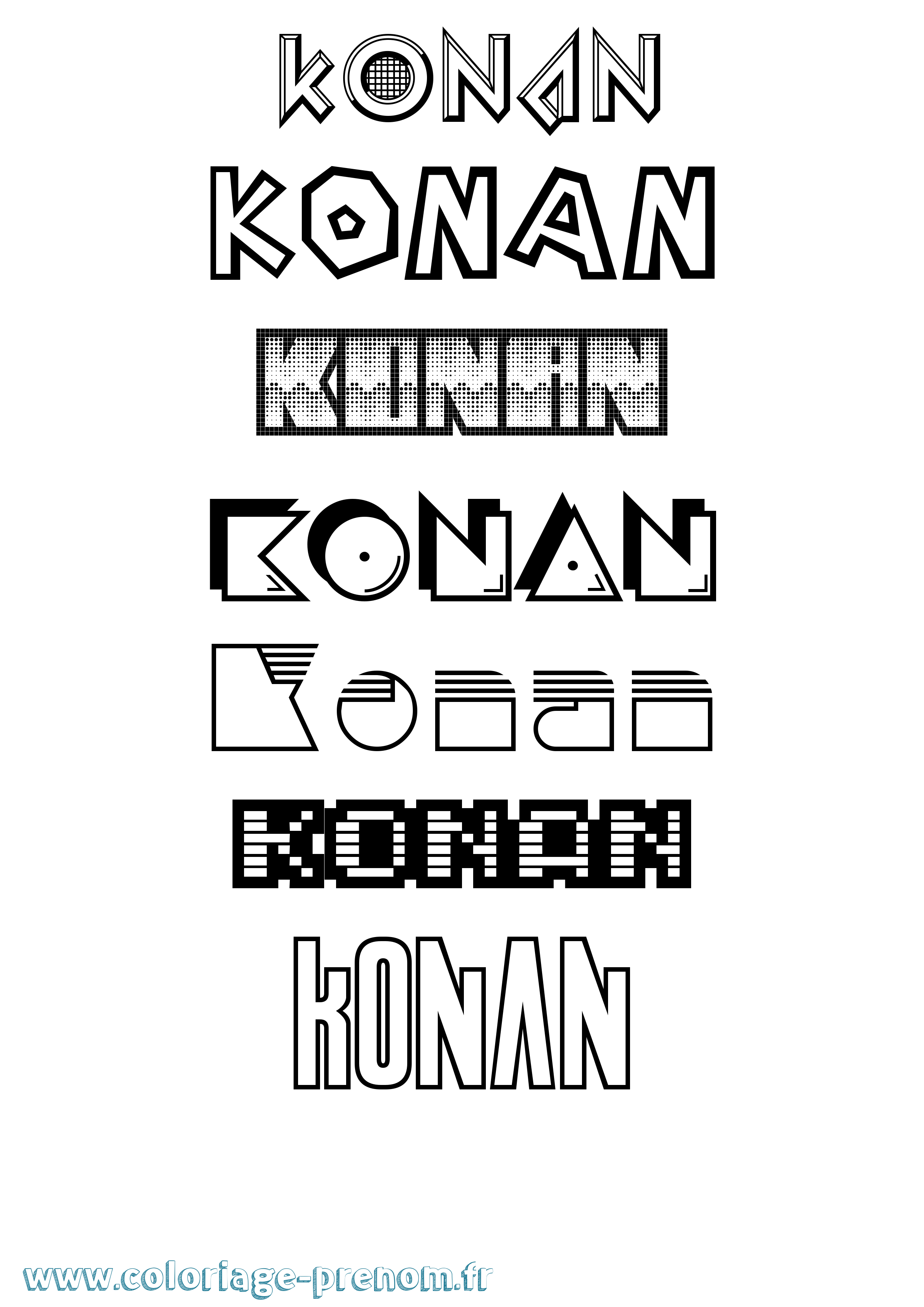 Coloriage Konan Jeux Vidéos Coloriage prénom Konan Jeux Vidéos