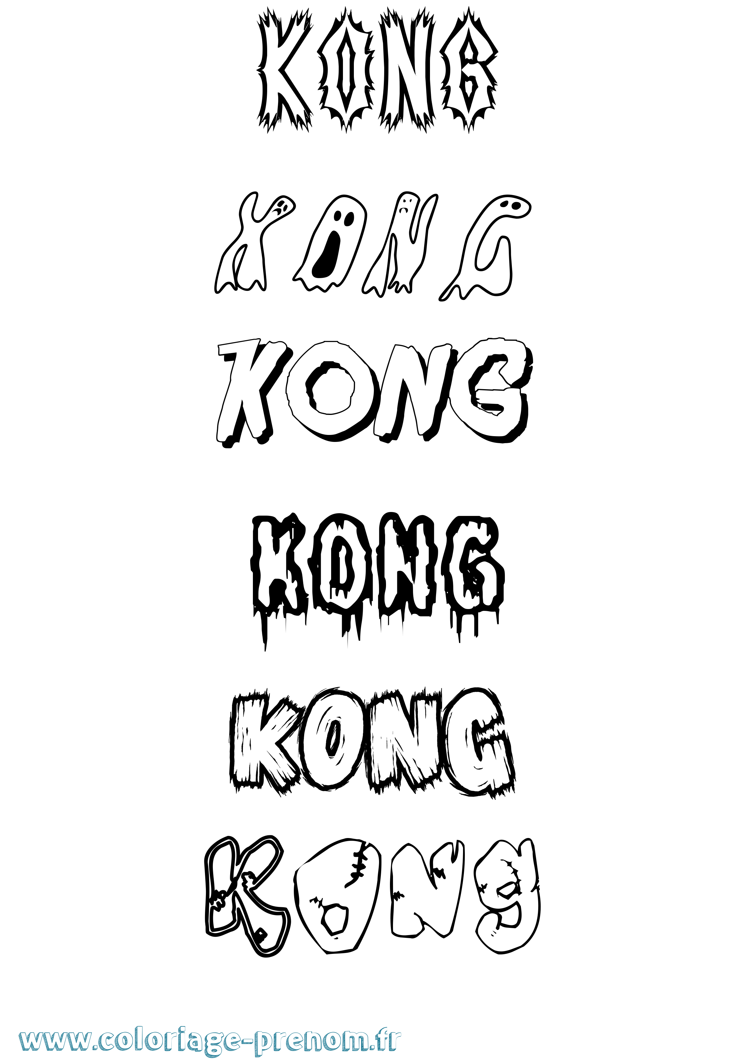 Coloriage Kong Frisson Coloriage prénom Kong Frisson