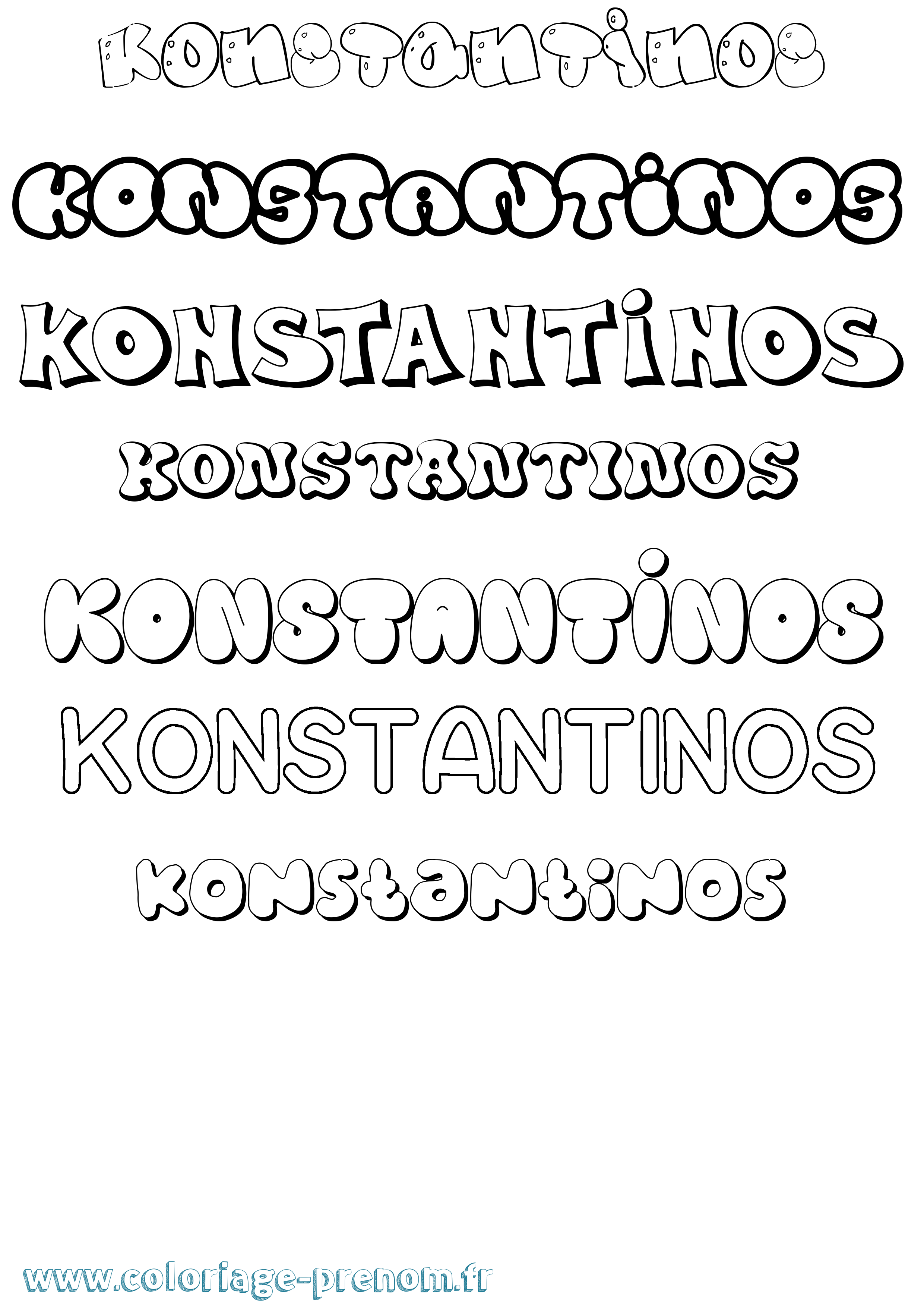 Coloriage Konstantinos Bubble Coloriage prénom Konstantinos Bubble