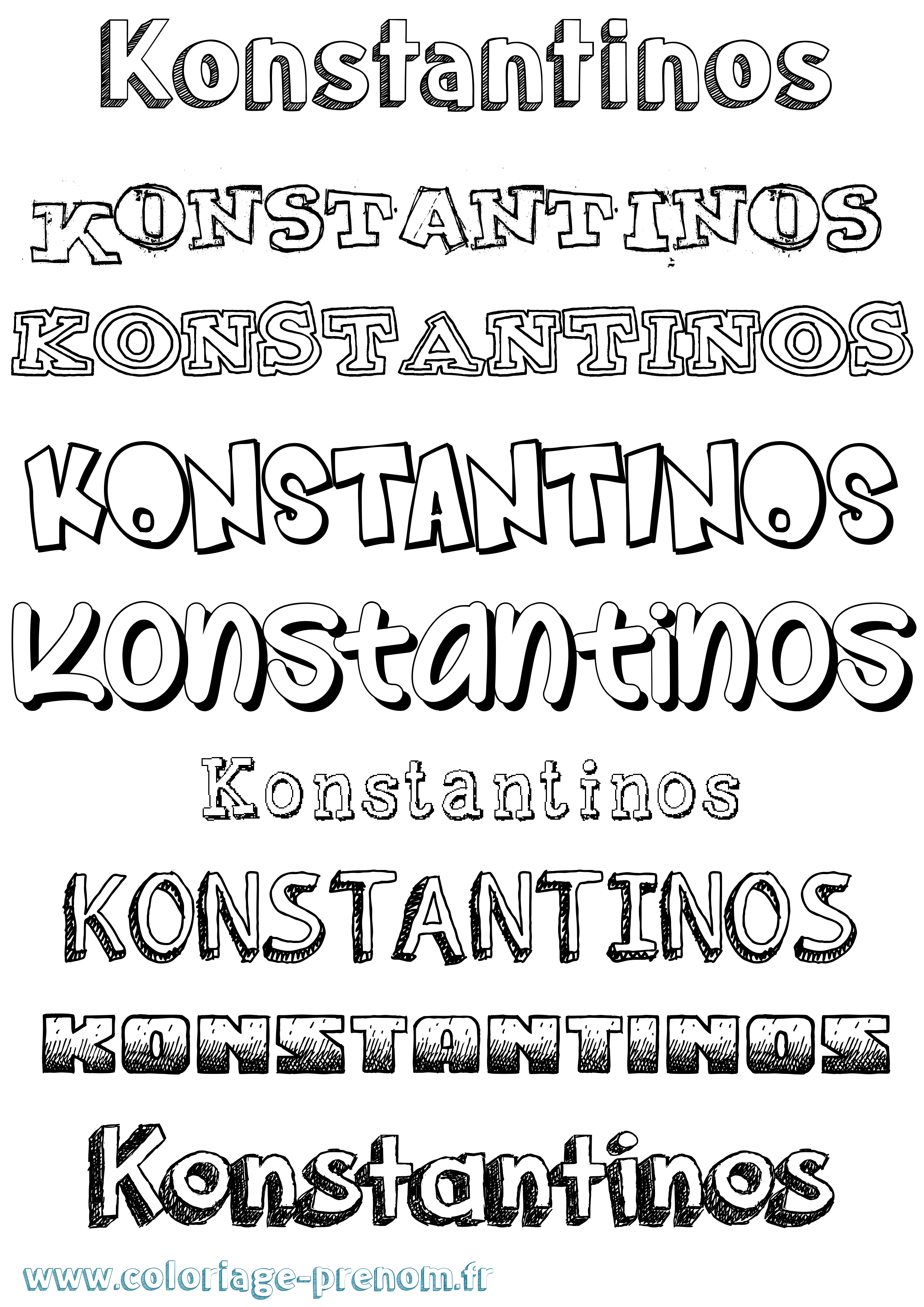 Coloriage Konstantinos Dessiné Coloriage prénom Konstantinos Dessiné