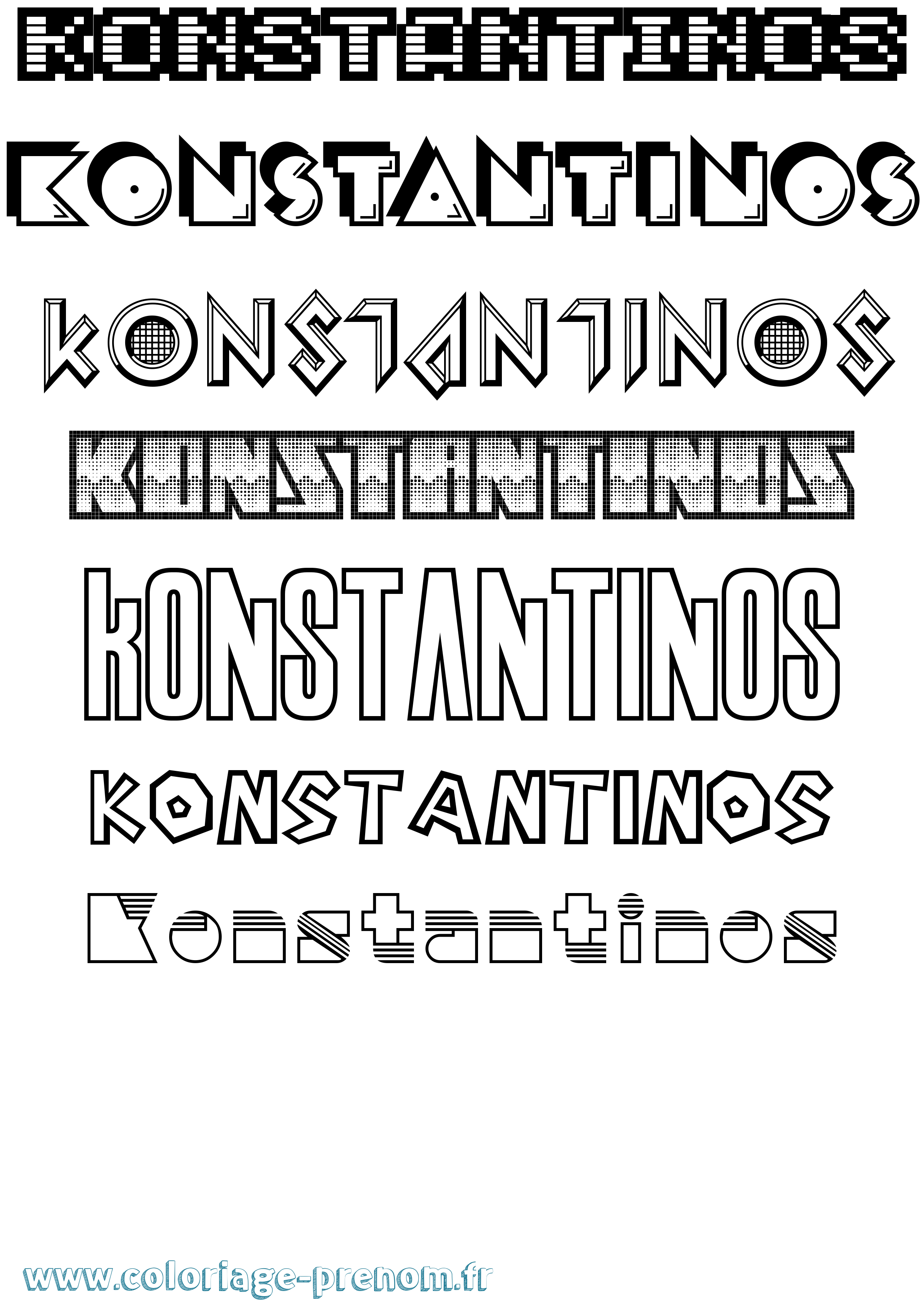 Coloriage Konstantinos Jeux Vidéos Coloriage prénom Konstantinos Jeux Vidéos