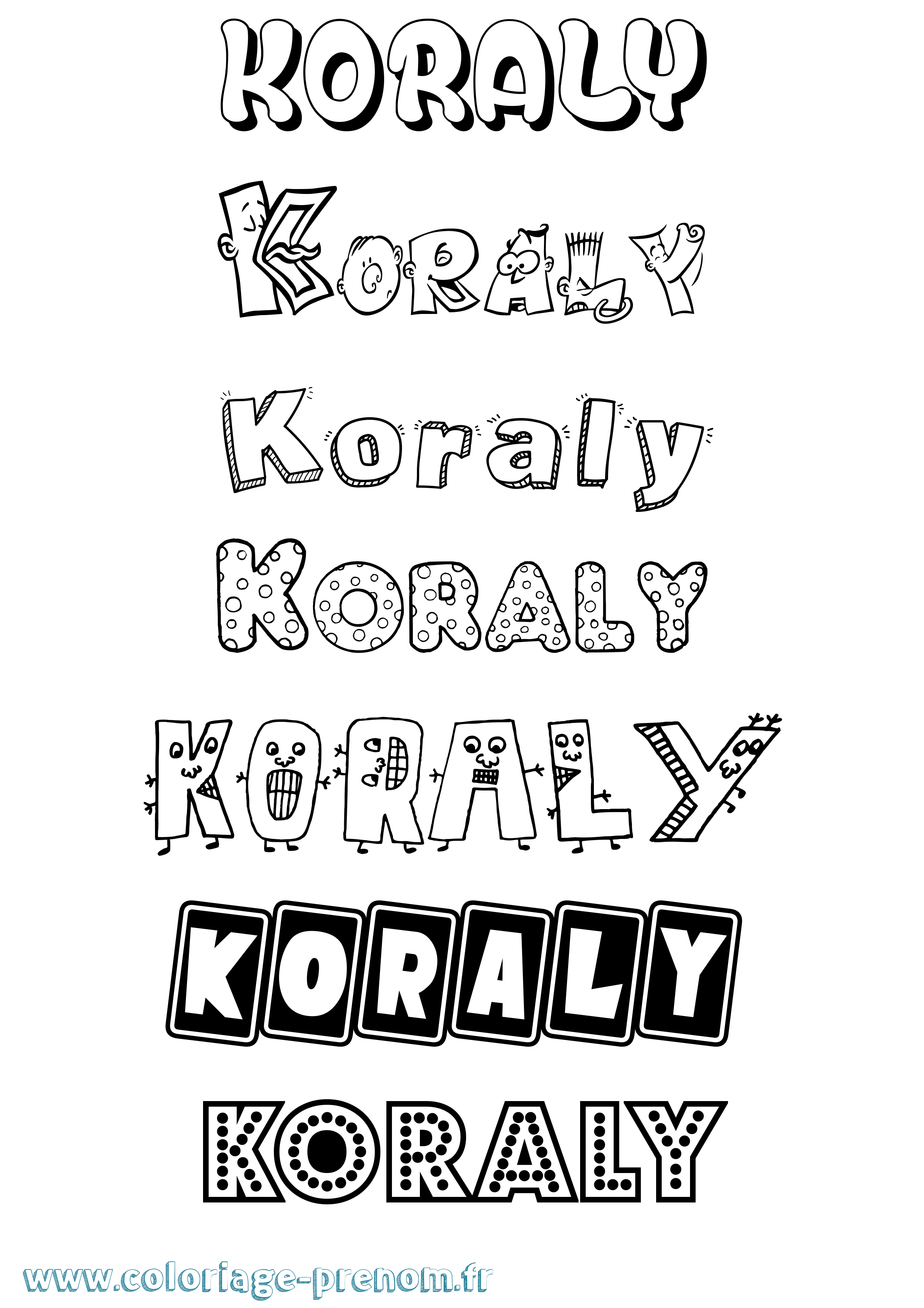 Coloriage Koraly Fun Coloriage prénom Koraly Fun
