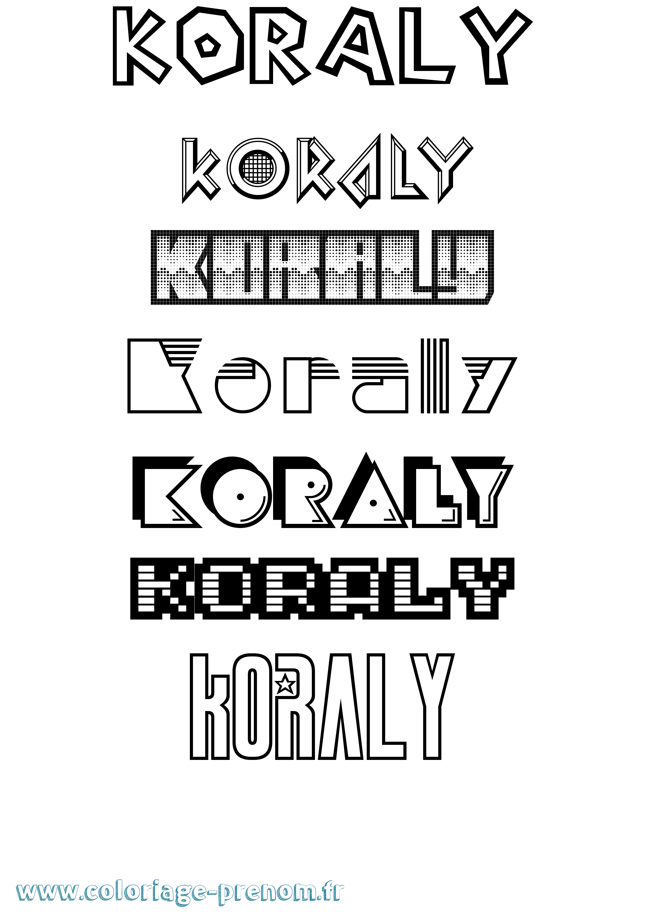 Coloriage Koraly Jeux Vidéos Coloriage prénom Koraly Jeux Vidéos