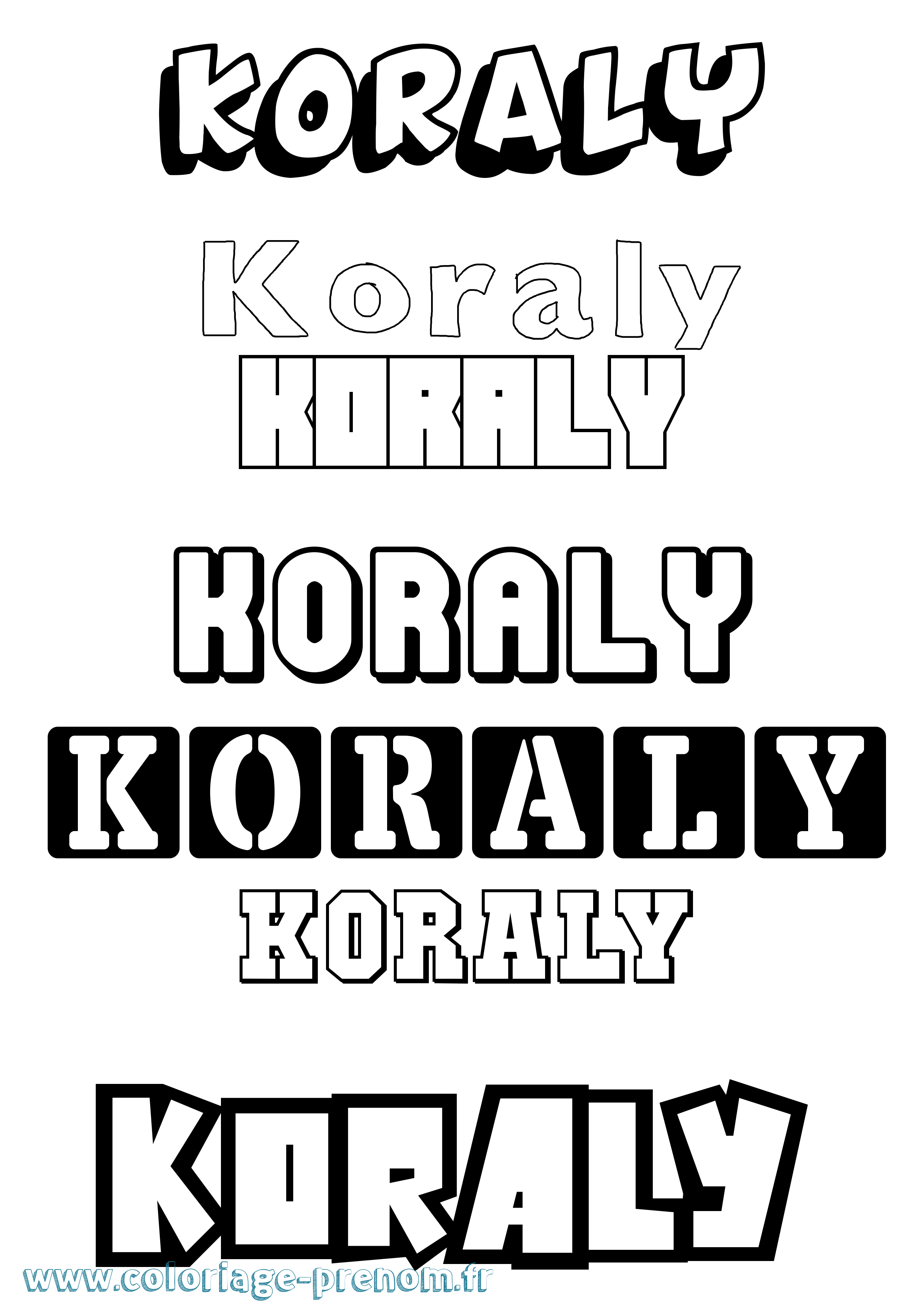 Coloriage Koraly Simple Coloriage prénom Koraly Simple