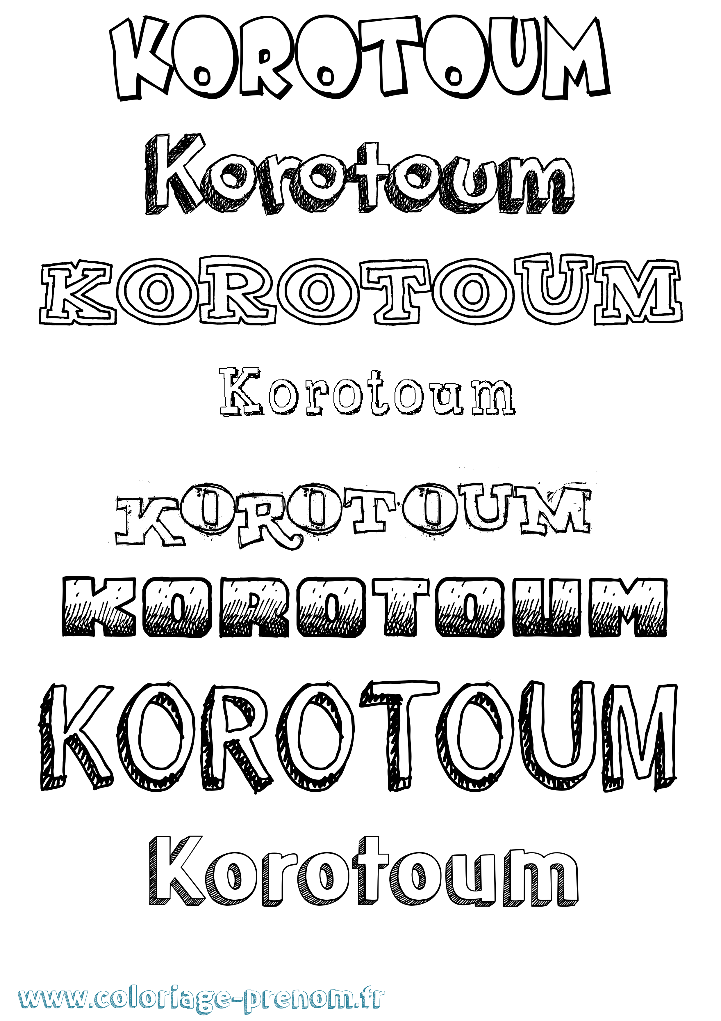 Coloriage Korotoum Dessiné Coloriage prénom Korotoum Dessiné