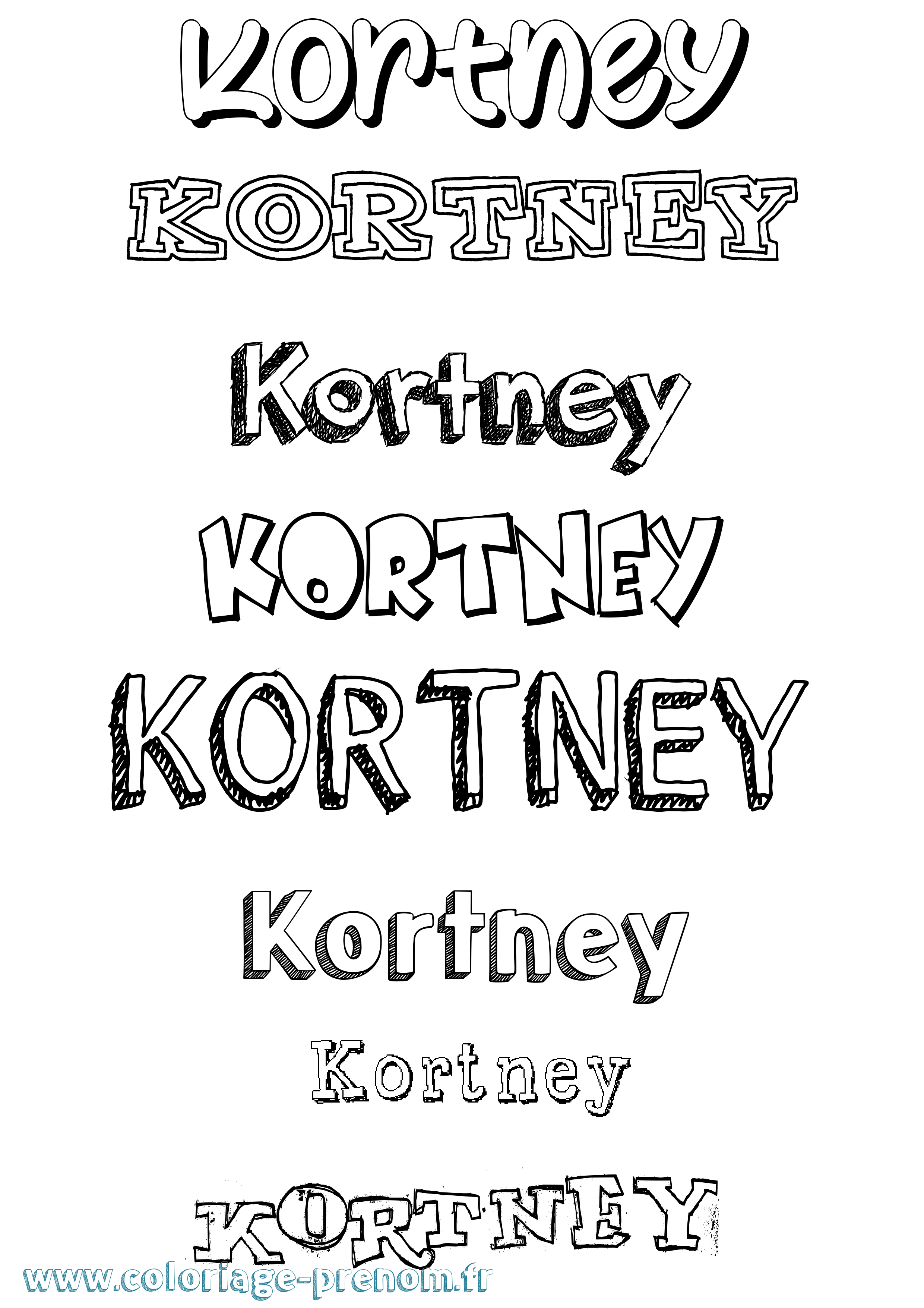 Coloriage Kortney Dessiné Coloriage prénom Kortney Dessiné