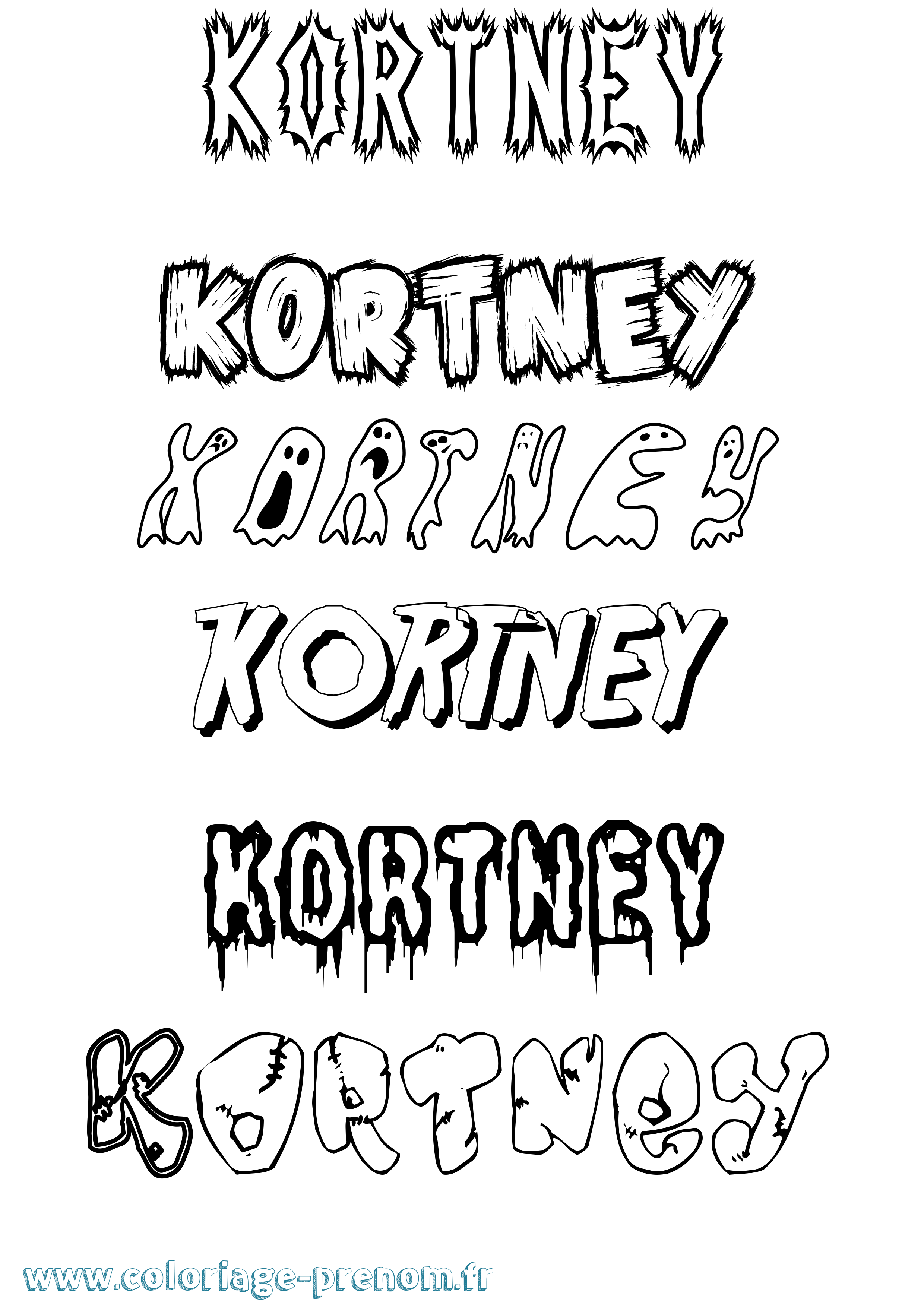 Coloriage Kortney Frisson Coloriage prénom Kortney Frisson