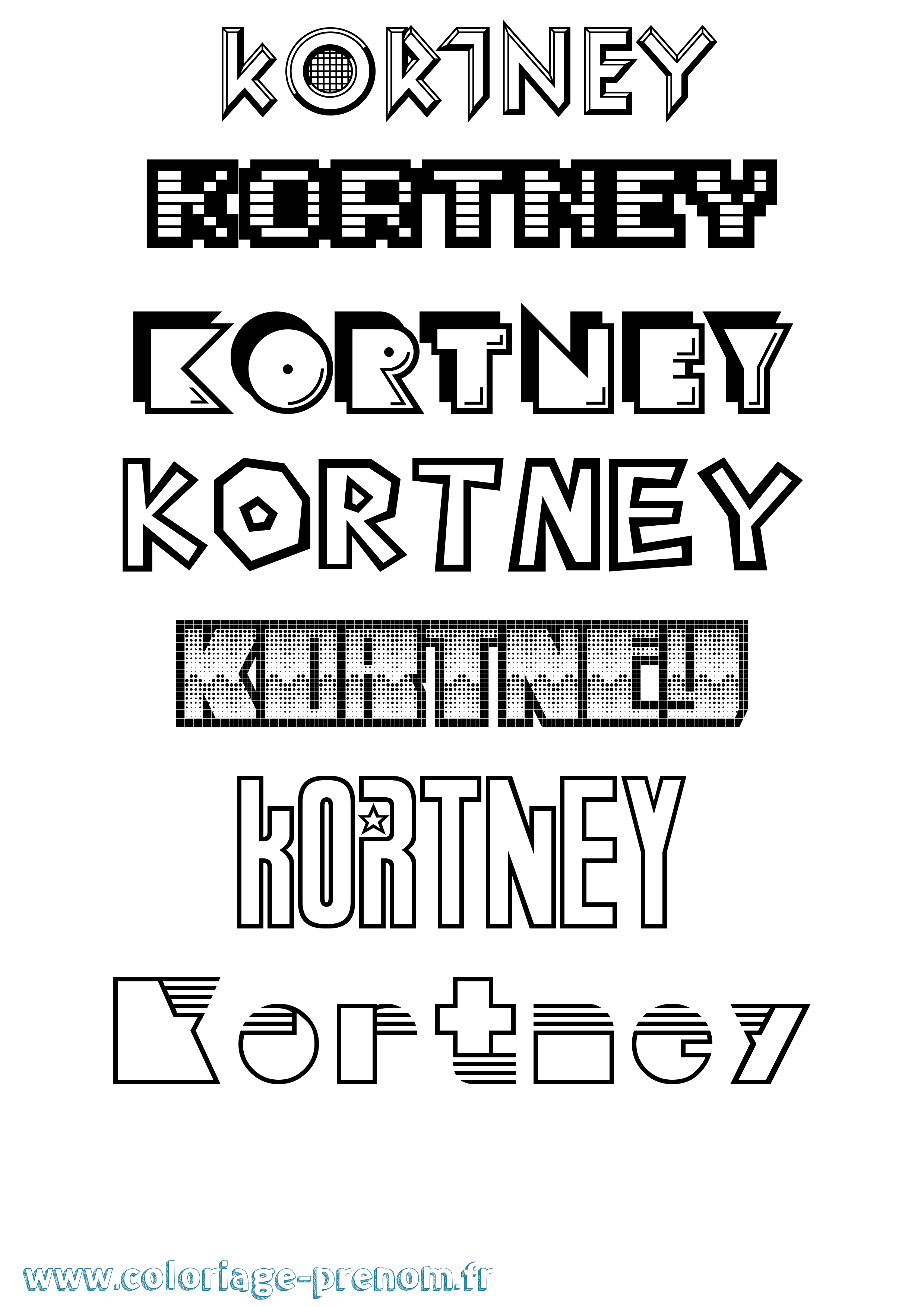 Coloriage Kortney Jeux Vidéos Coloriage prénom Kortney Jeux Vidéos