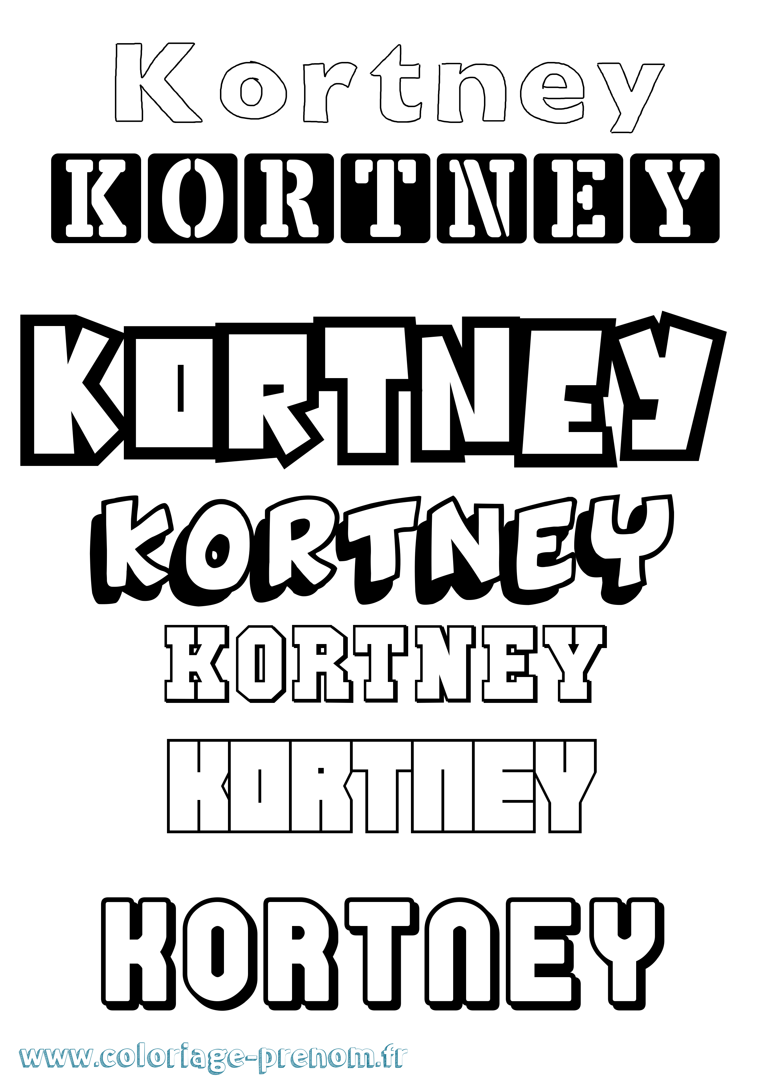Coloriage Kortney Simple Coloriage prénom Kortney Simple